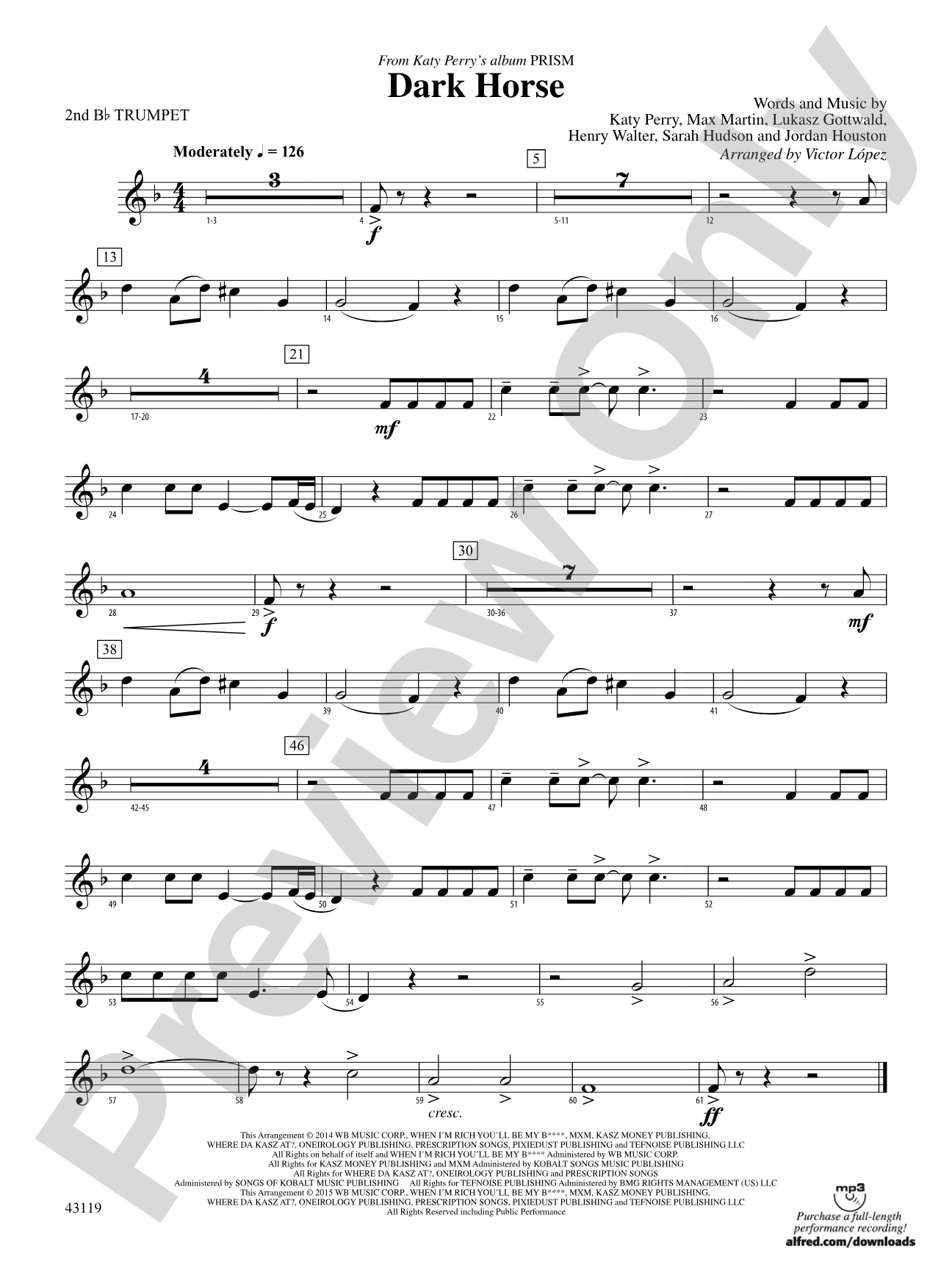 Dark Horse: 2nd B-flat Trumpet