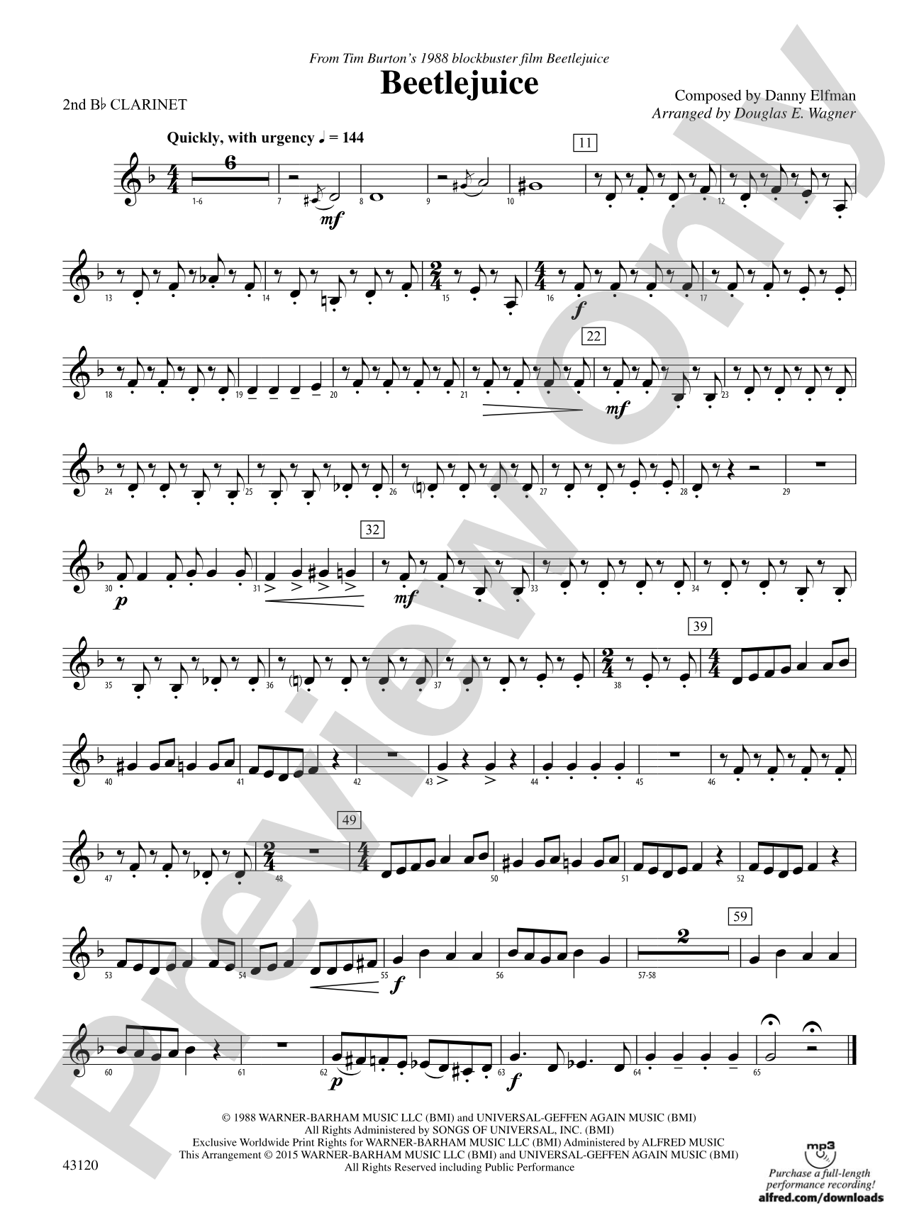 Beetlejuice: 2nd B-flat Clarinet