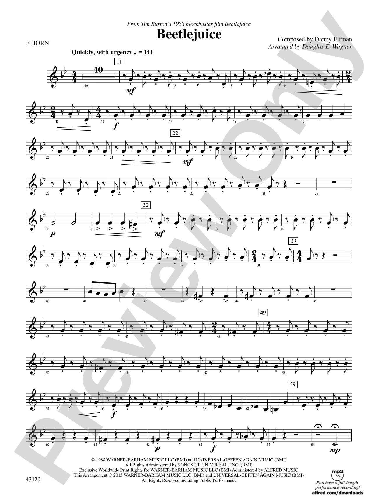 Beetlejuice: 1st F Horn