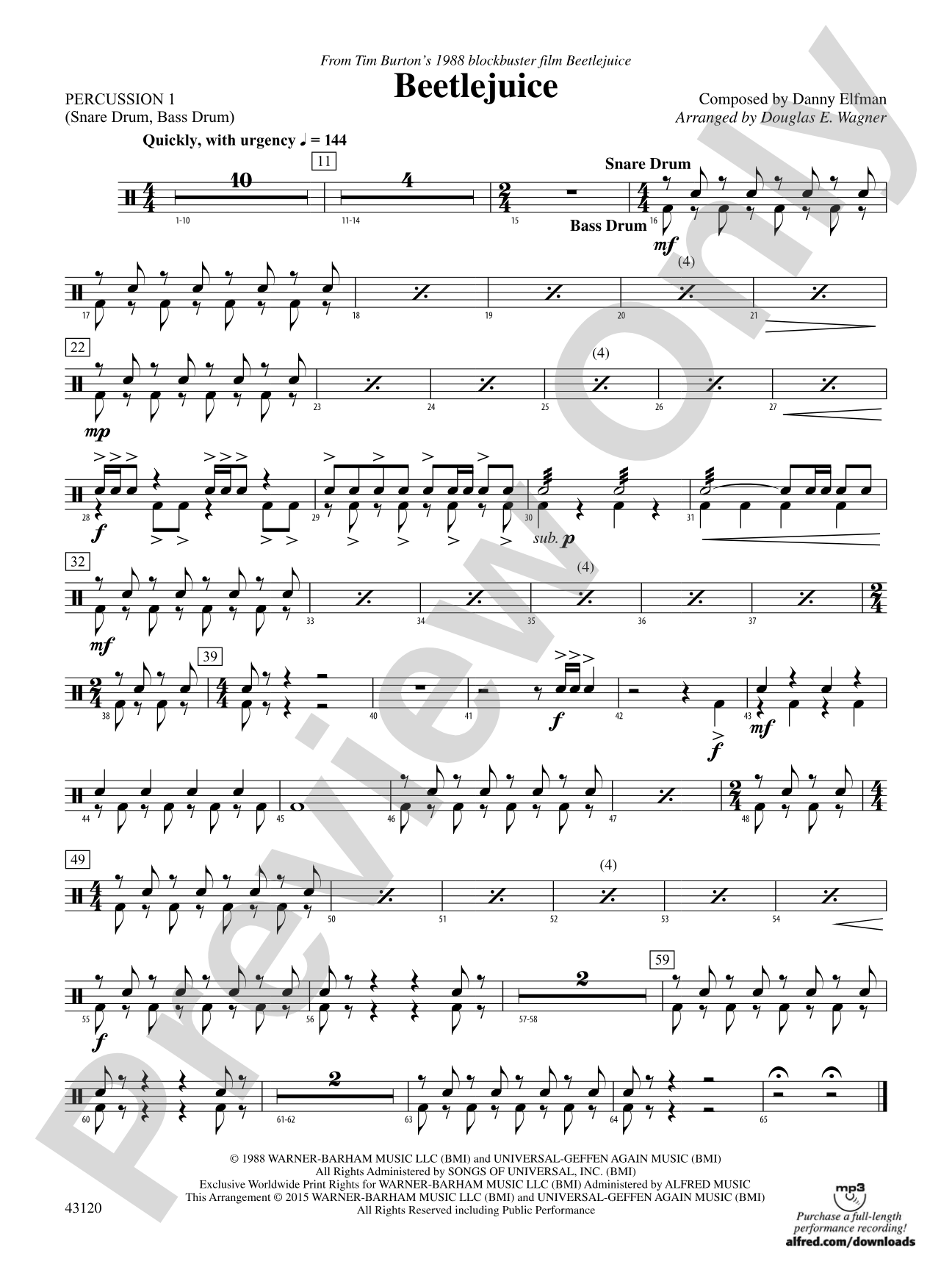 Beetlejuice: 1st Percussion