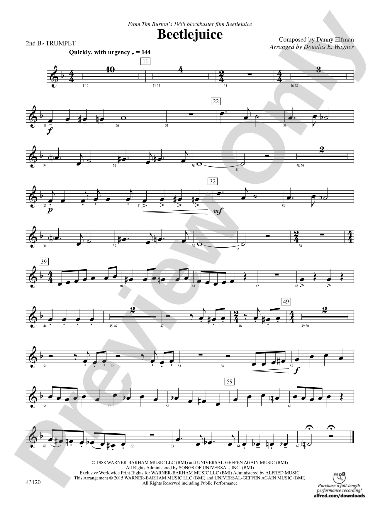 Beetlejuice: 2nd B-flat Trumpet