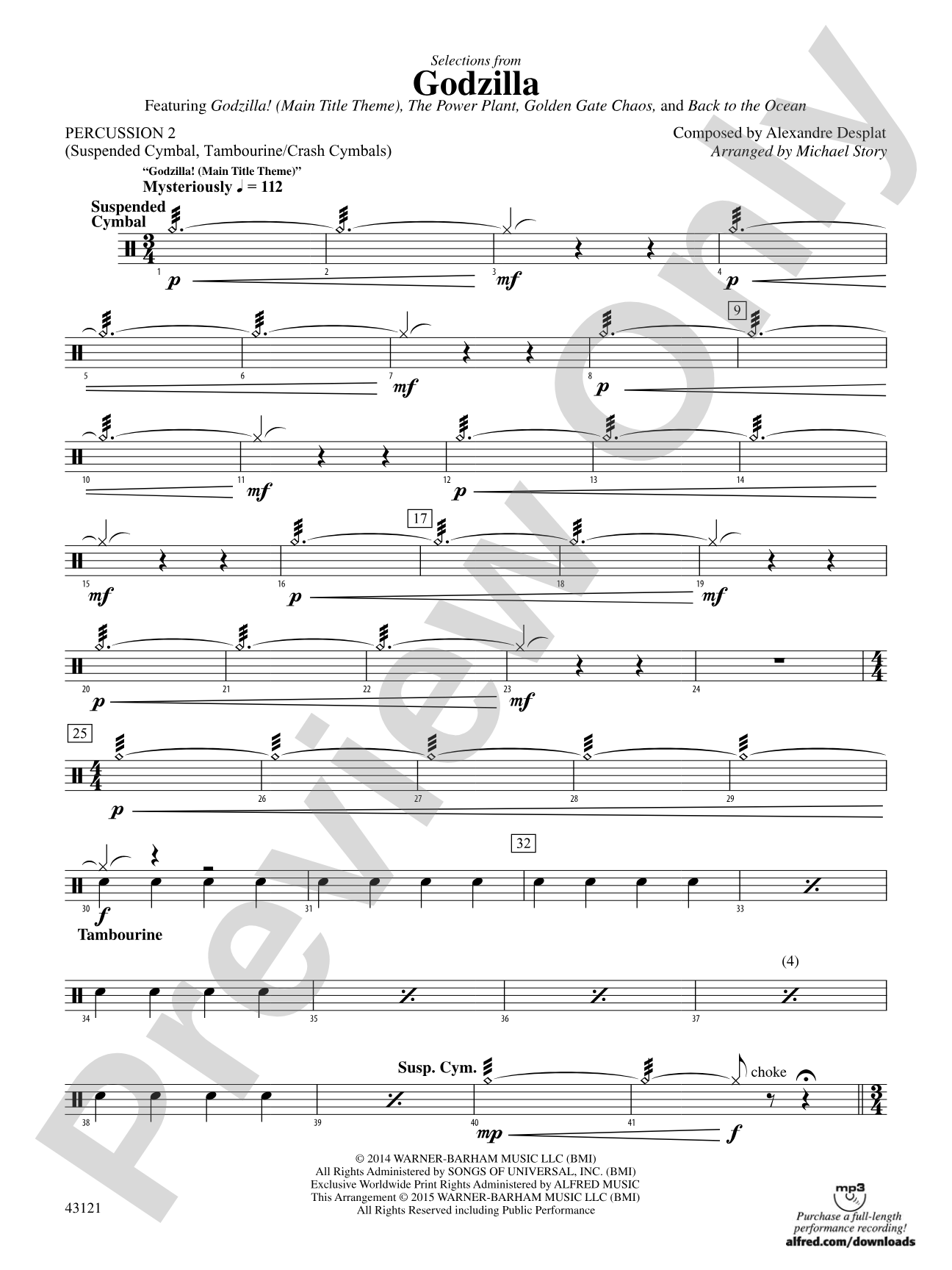 Godzilla, Selections from: 2nd Percussion