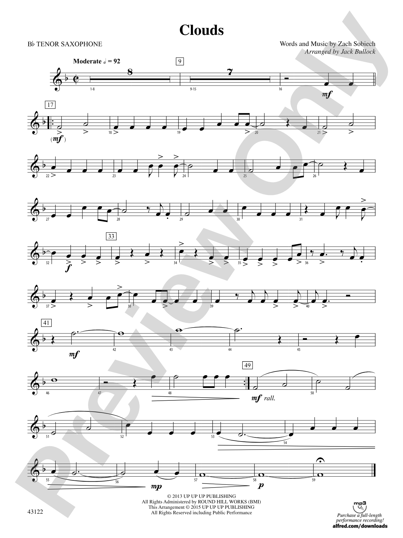 Clouds: B-flat Tenor Saxophone