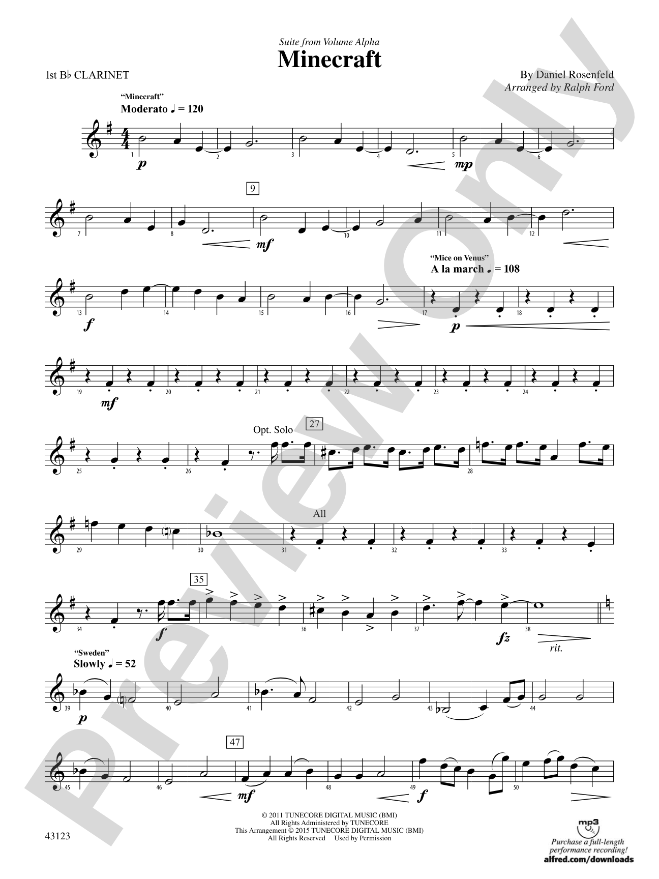 Minecraft: 1st B-flat Clarinet