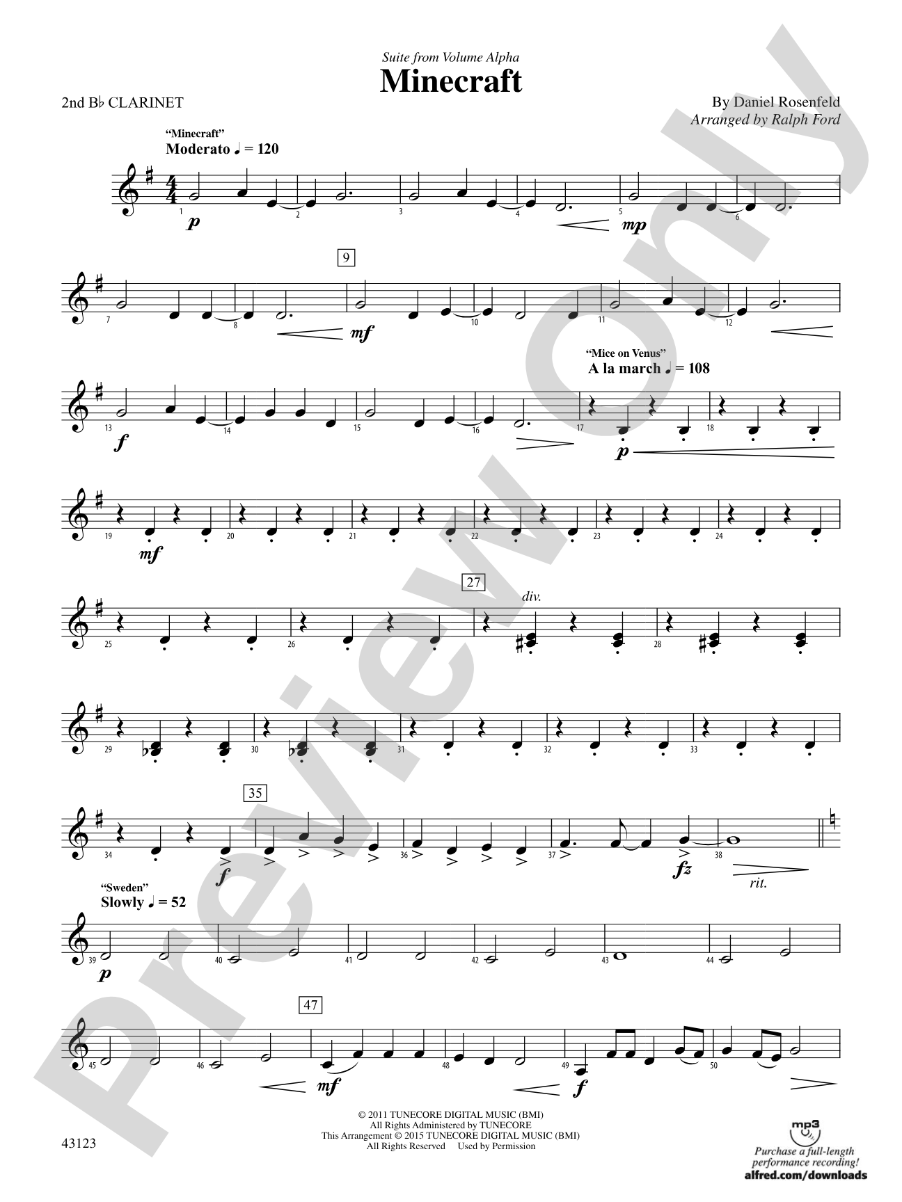 Minecraft: 2nd B-flat Clarinet
