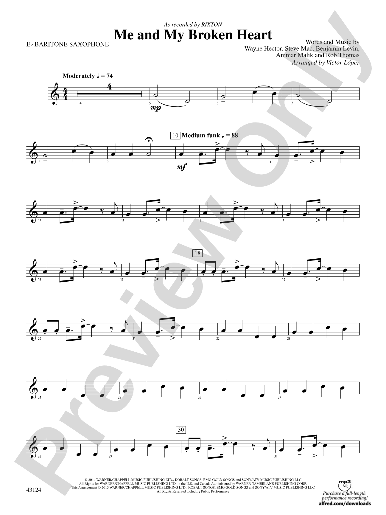 Me and My Broken Heart: E-flat Baritone Saxophone