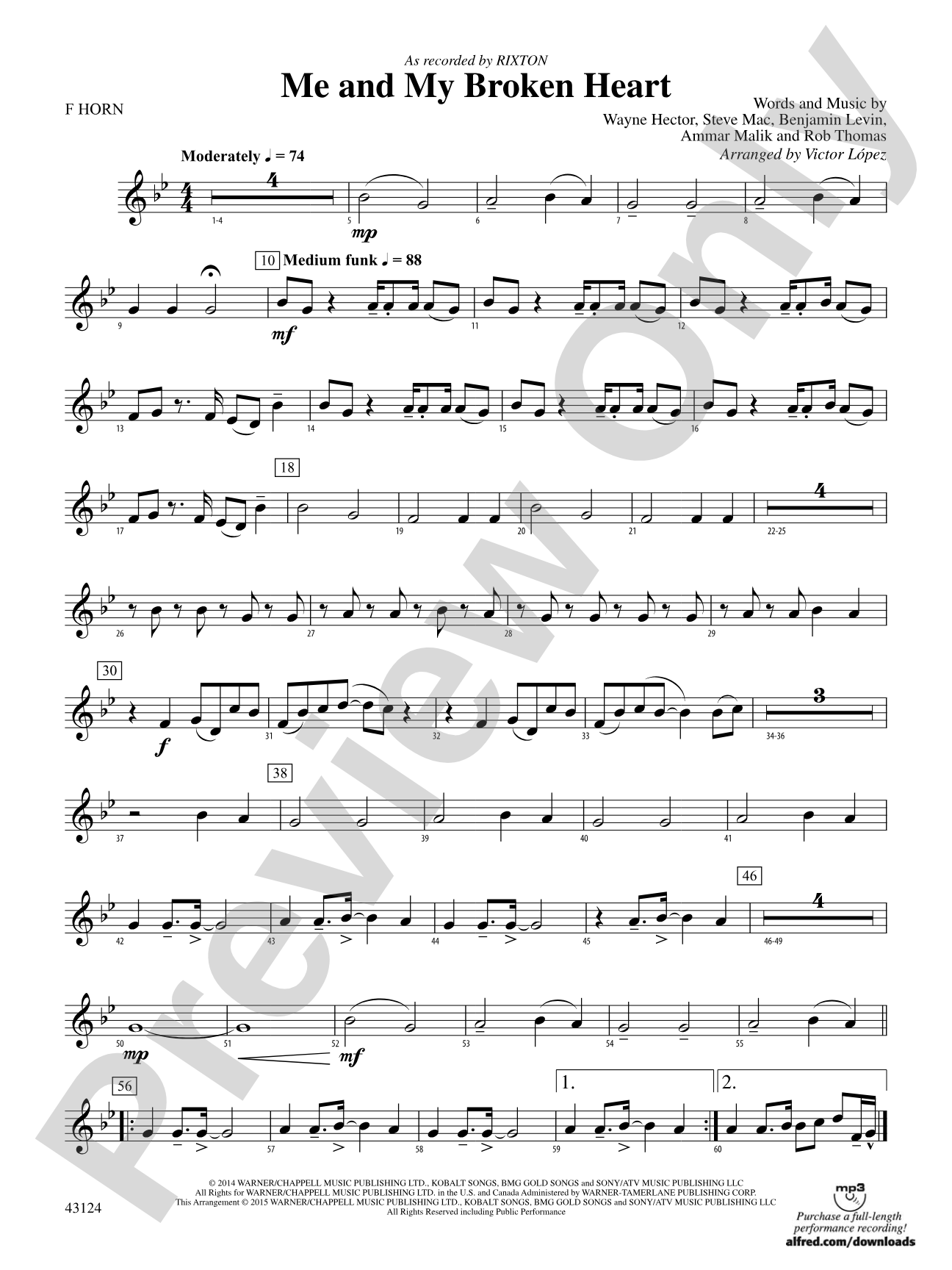 Me and My Broken Heart: 1st F Horn