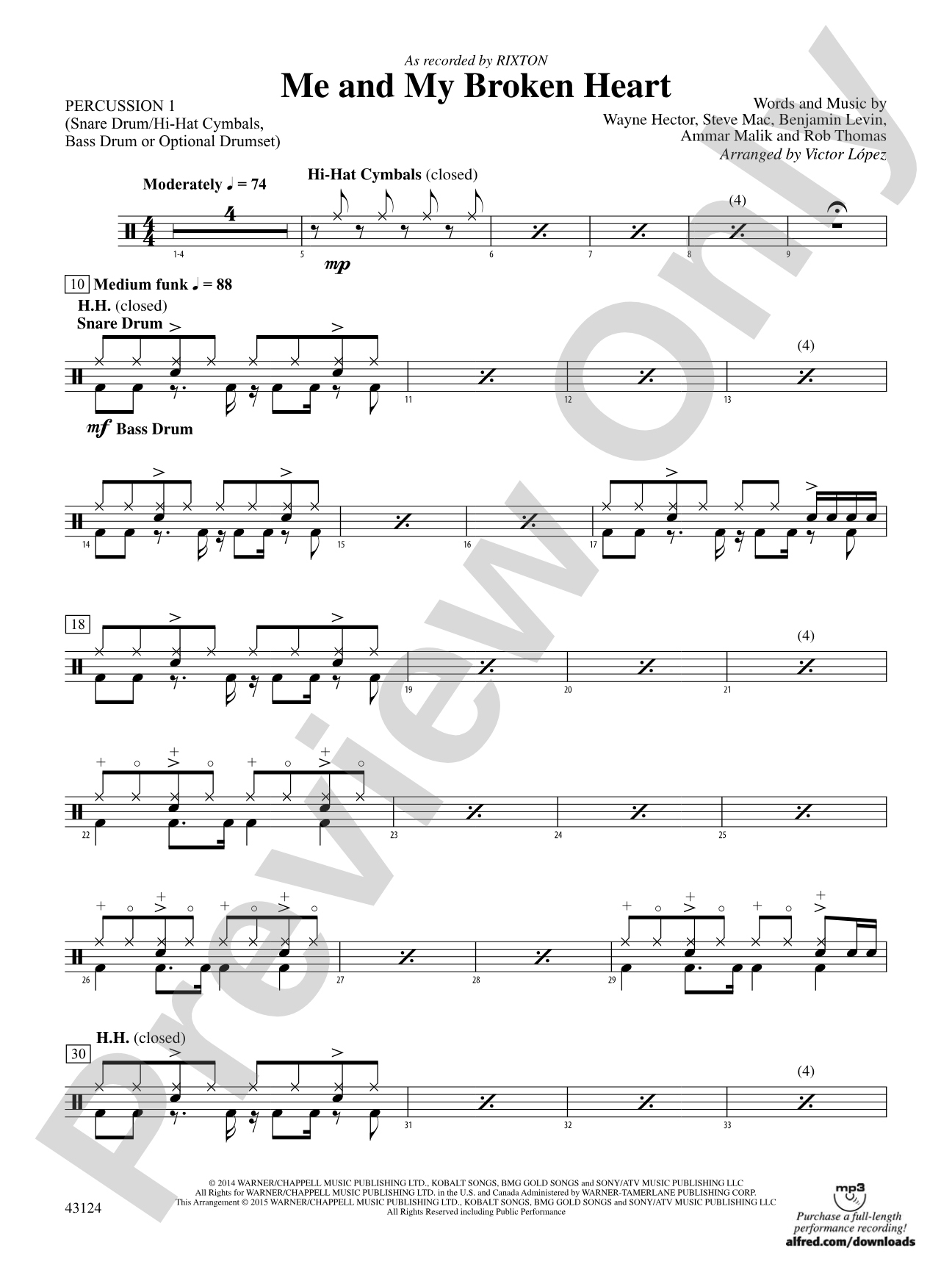 Me and My Broken Heart: 1st Percussion