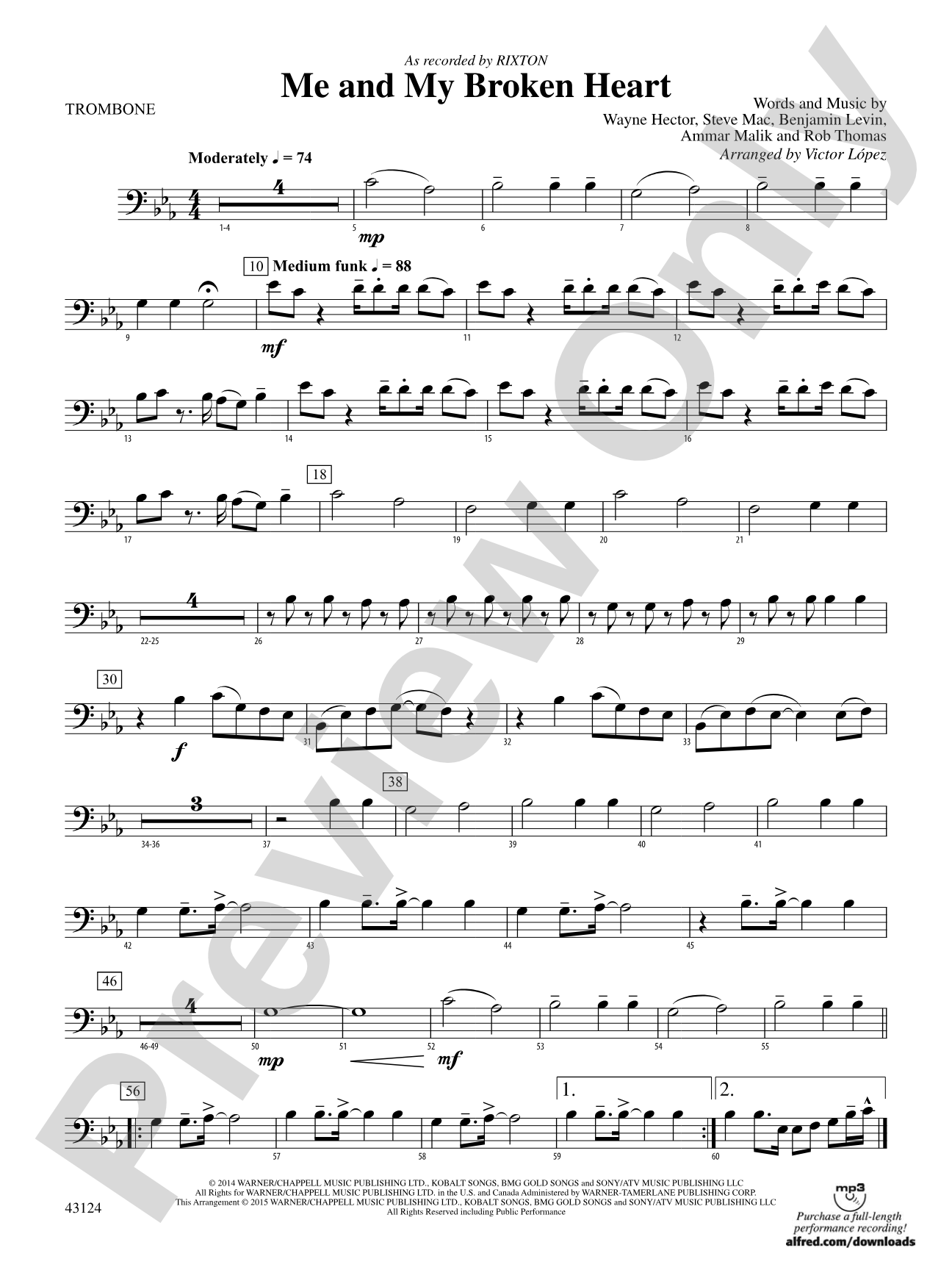 Me and My Broken Heart: 1st Trombone