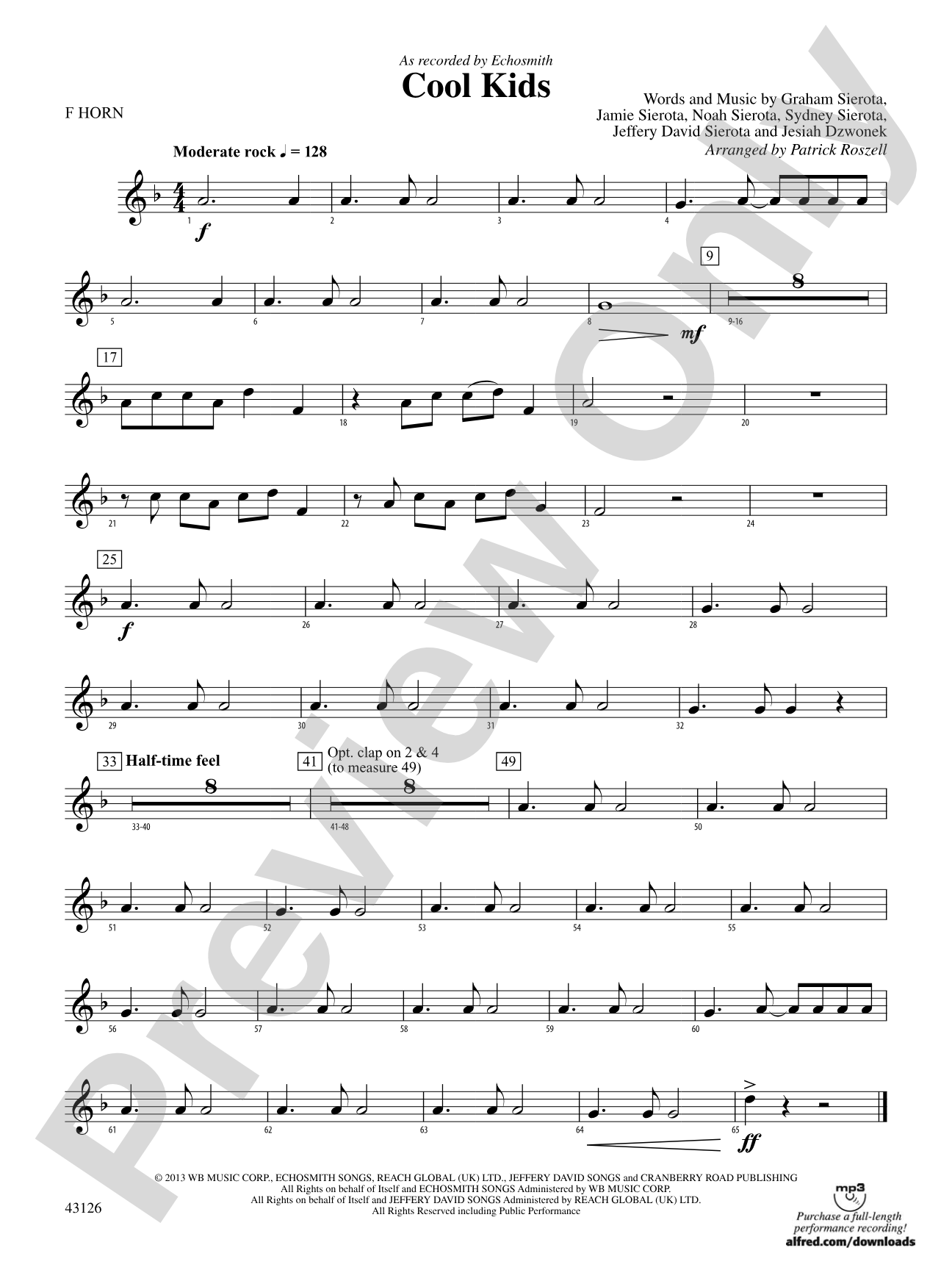 Cool Kids: 1st F Horn