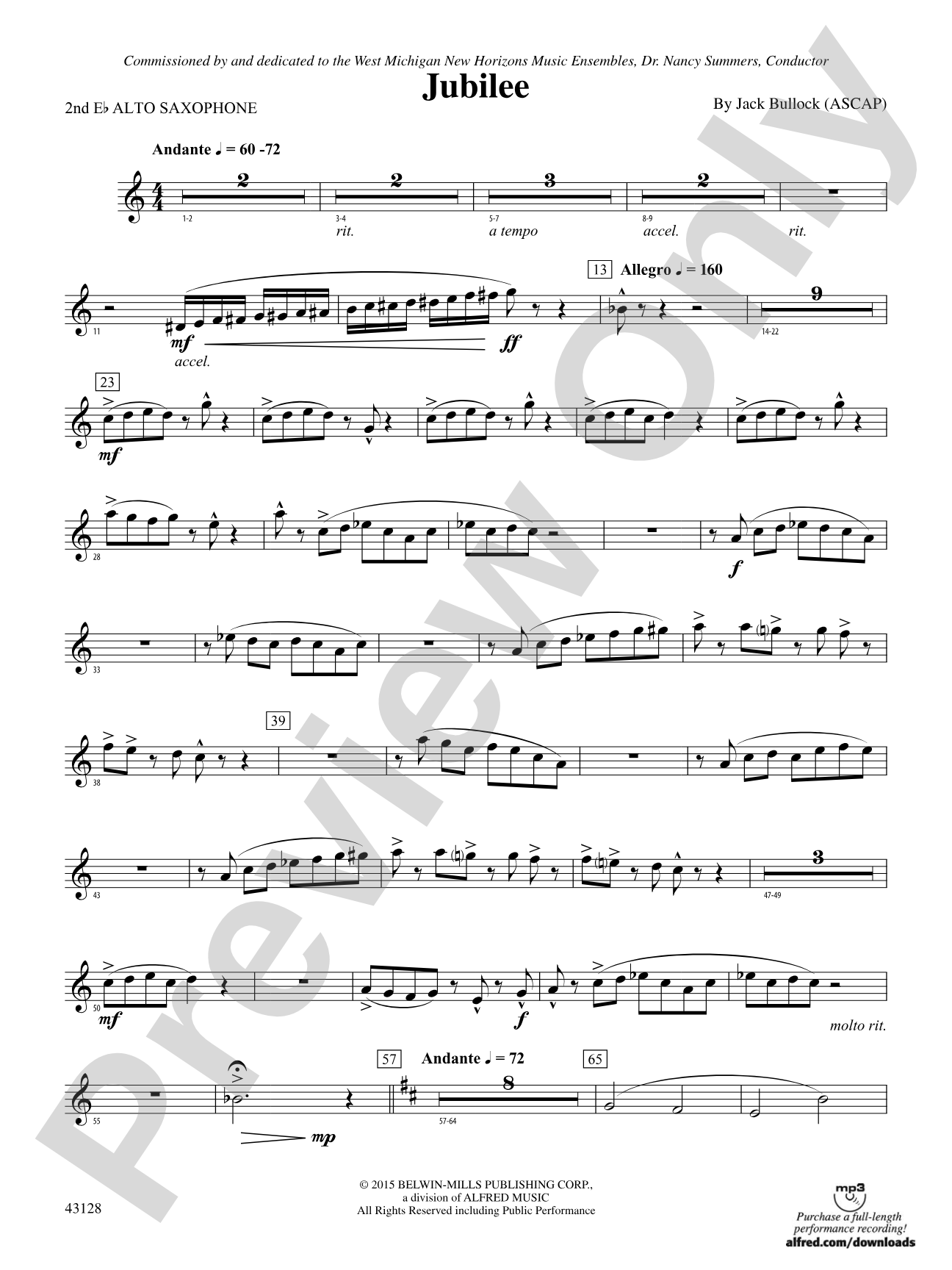 Jubilee: 2nd E-flat Alto Saxophone