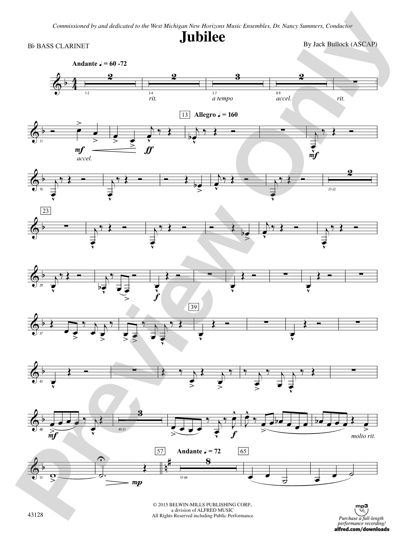 Jubilee: B-flat Bass Clarinet