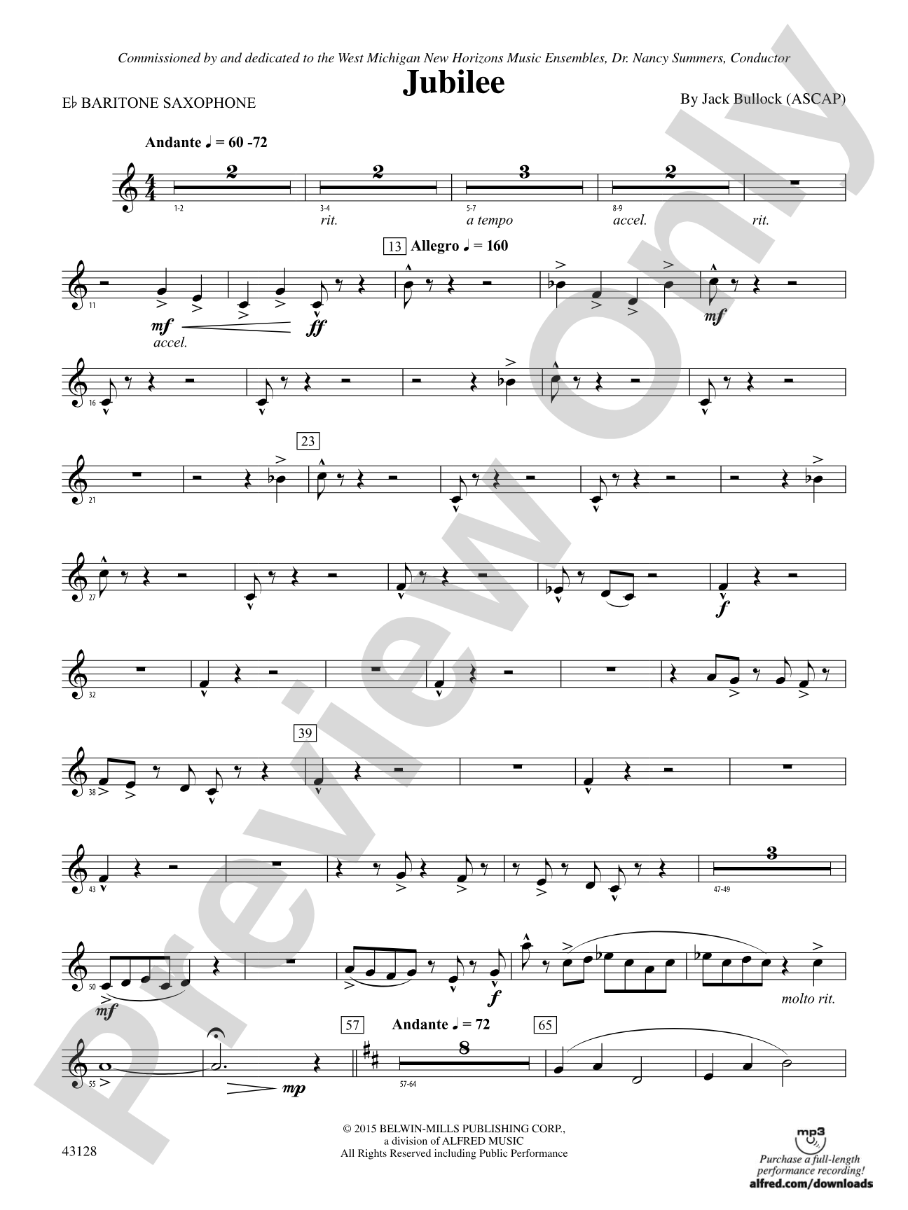 Jubilee: E-flat Baritone Saxophone