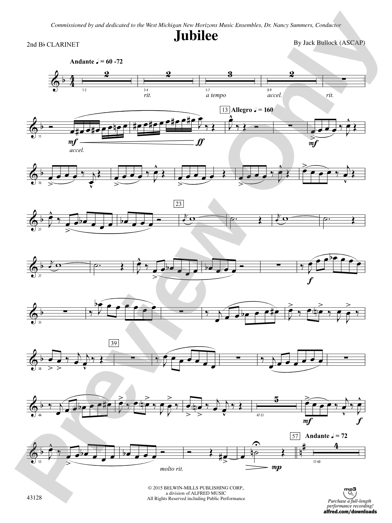 Jubilee: 2nd B-flat Clarinet