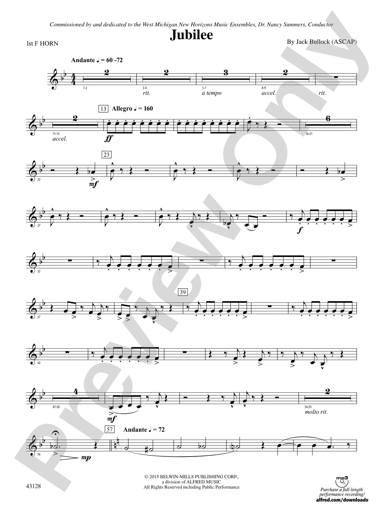 Jubilee: 1st F Horn