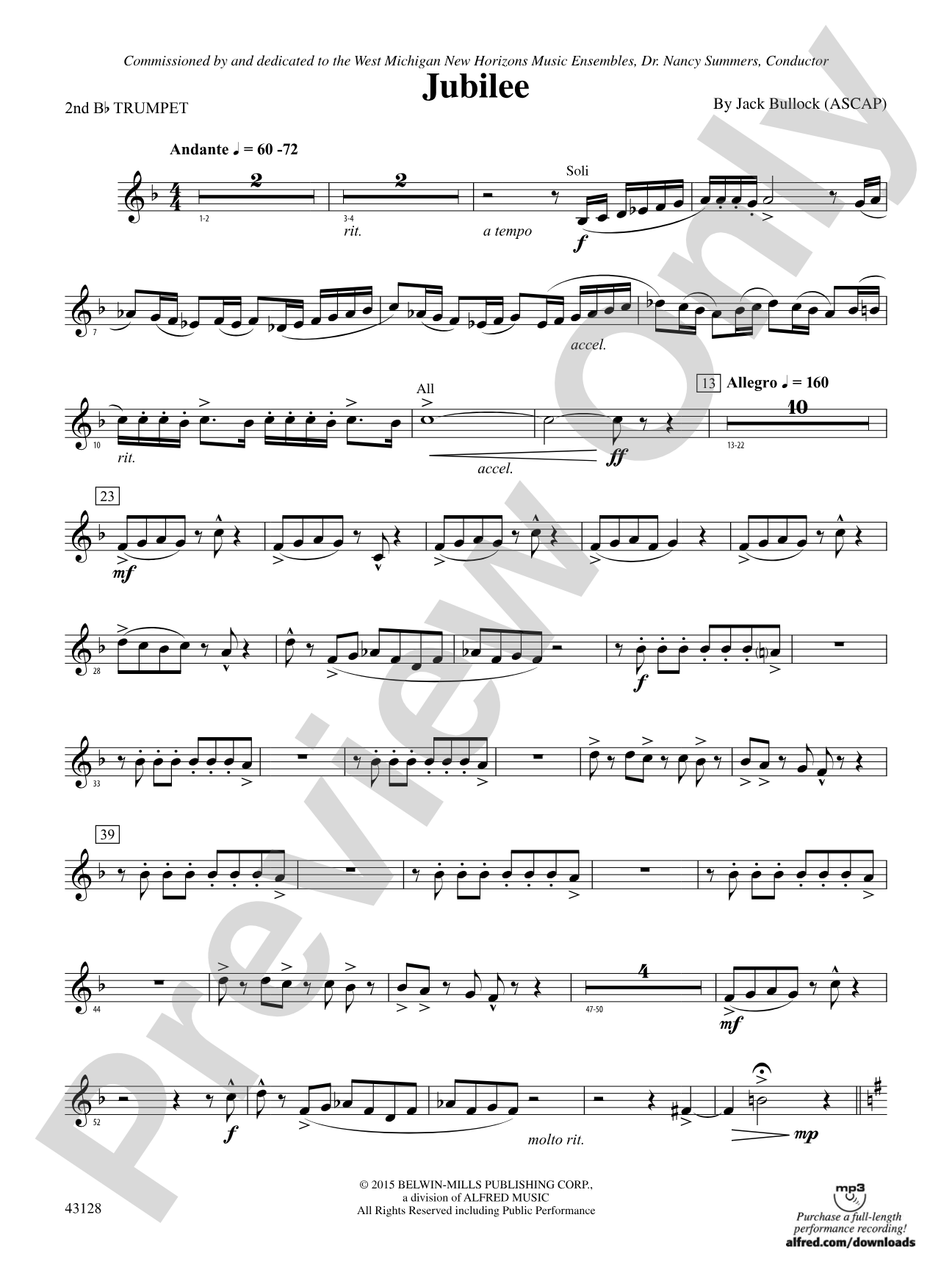 Jubilee: 2nd B-flat Trumpet