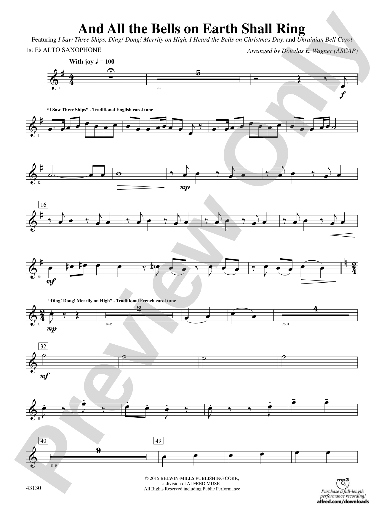 And All the Bells on Earth Shall Ring: E-flat Alto Saxophone
