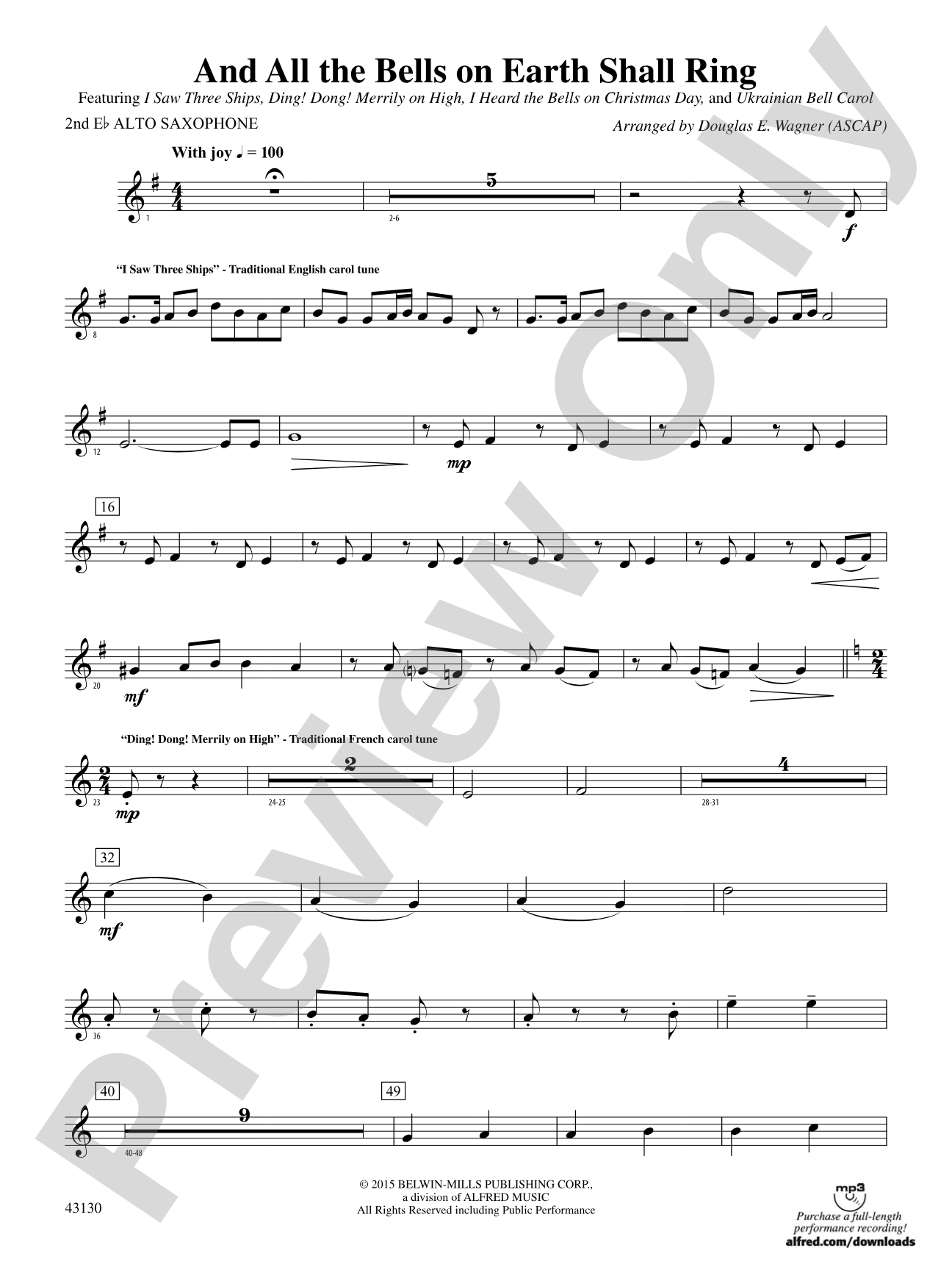 And All the Bells on Earth Shall Ring: 2nd E-flat Alto Saxophone