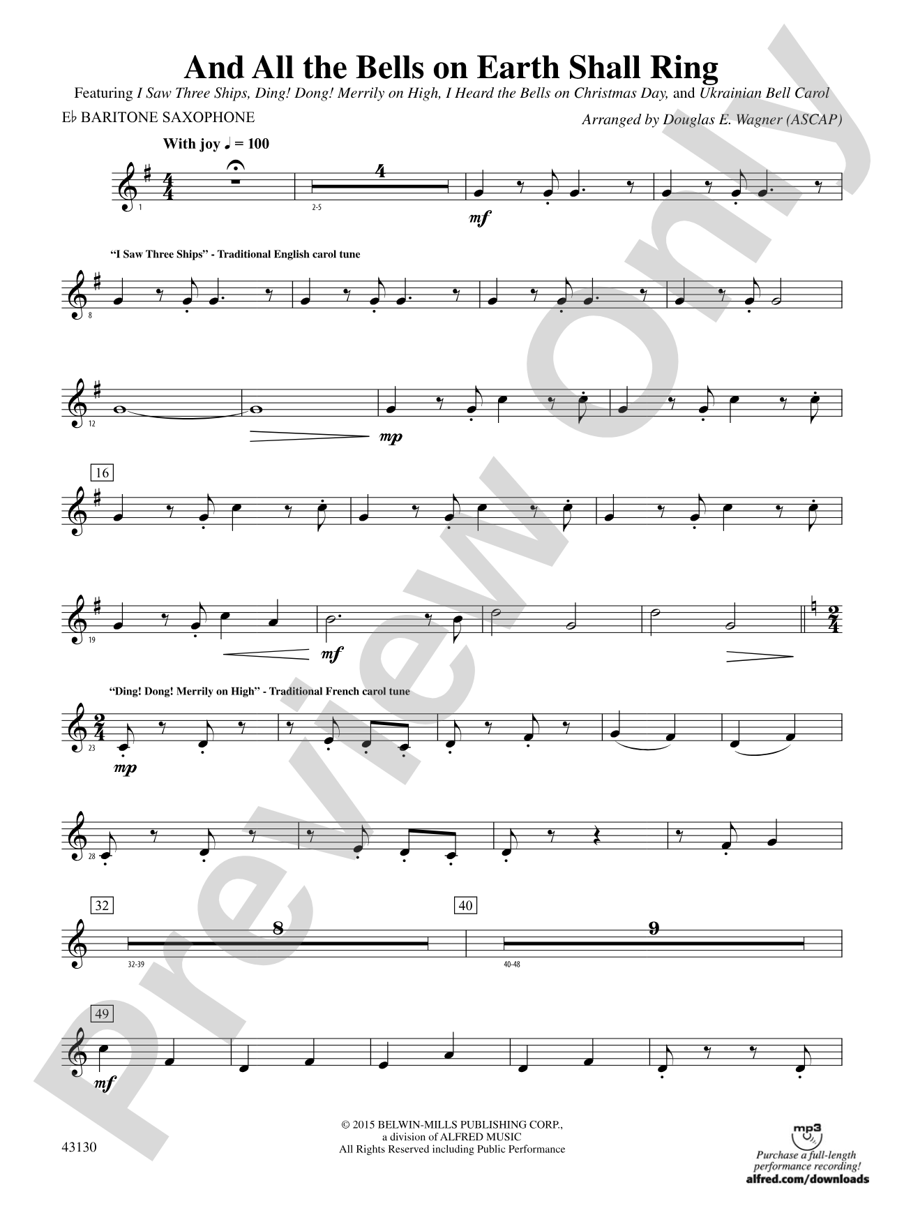 And All the Bells on Earth Shall Ring: E-flat Baritone Saxophone