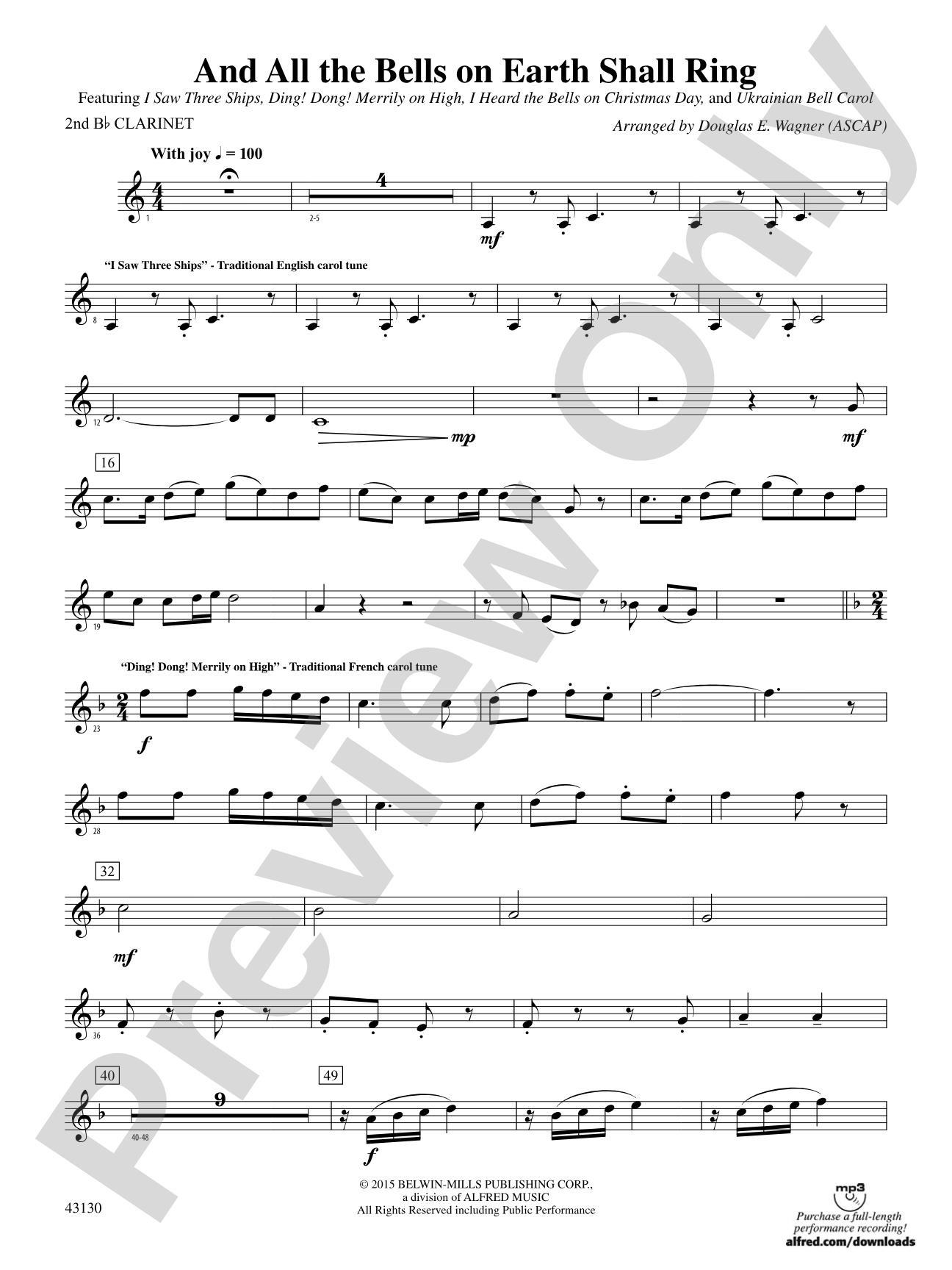 And All the Bells on Earth Shall Ring: 2nd B-flat Clarinet