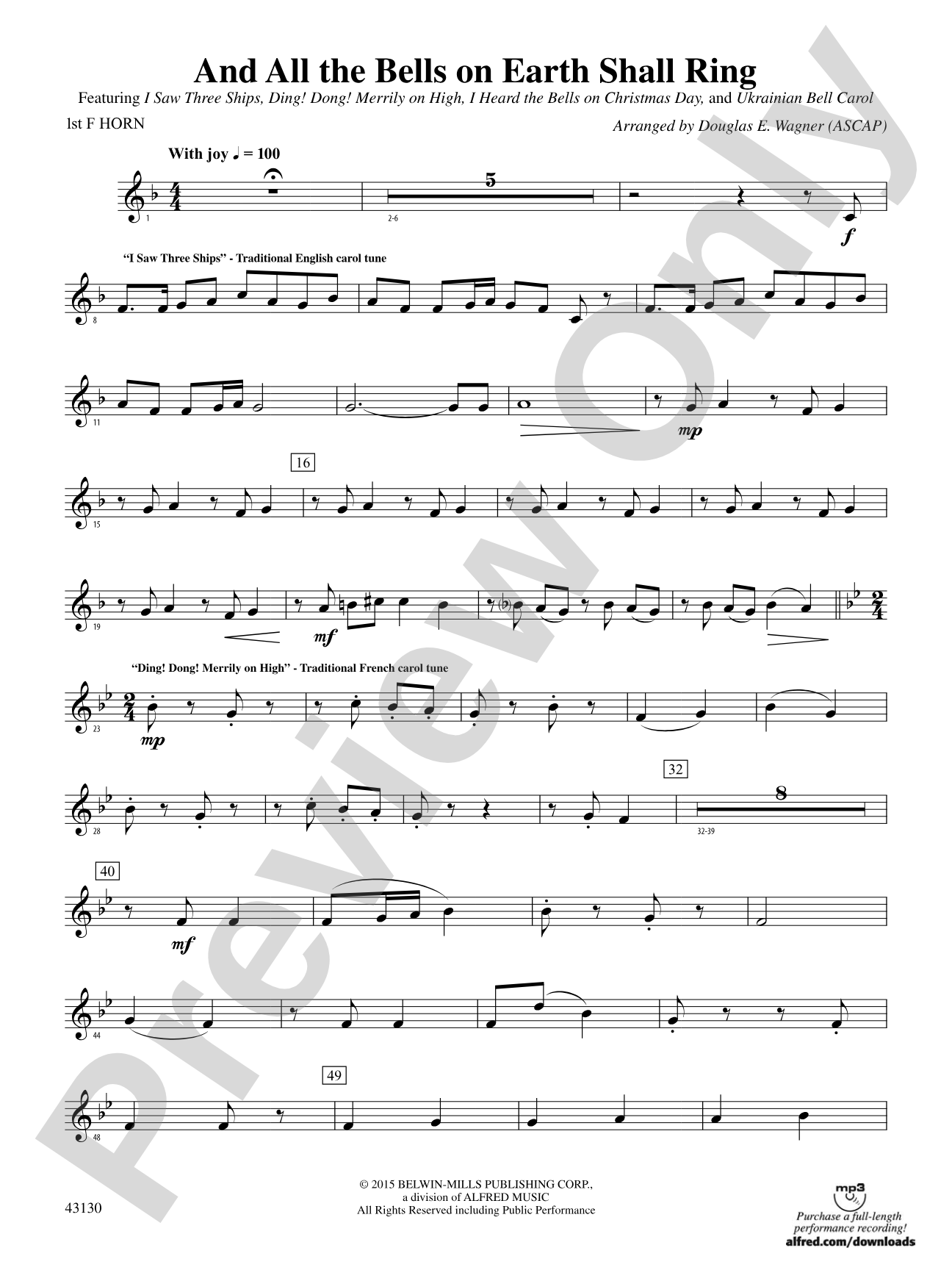 And All the Bells on Earth Shall Ring: 1st F Horn