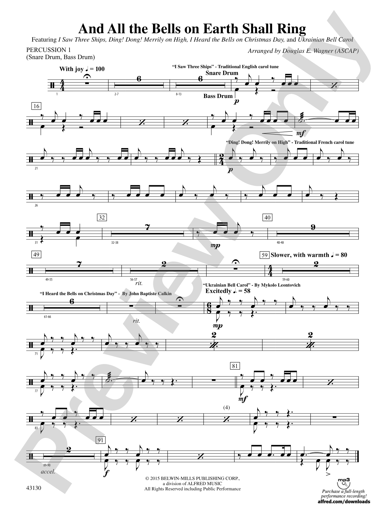 And All the Bells on Earth Shall Ring: 1st Percussion