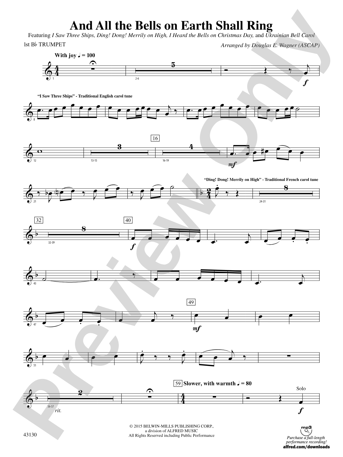 And All the Bells on Earth Shall Ring: 1st B-flat Trumpet