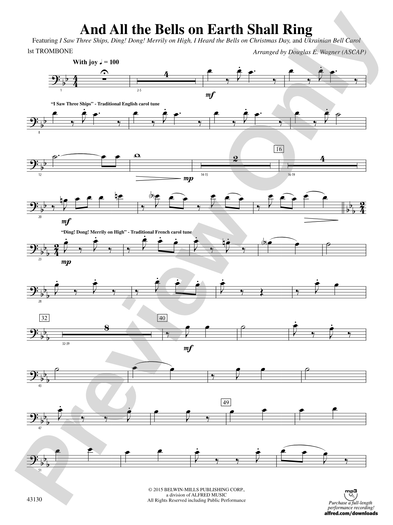 And All the Bells on Earth Shall Ring: 1st Trombone