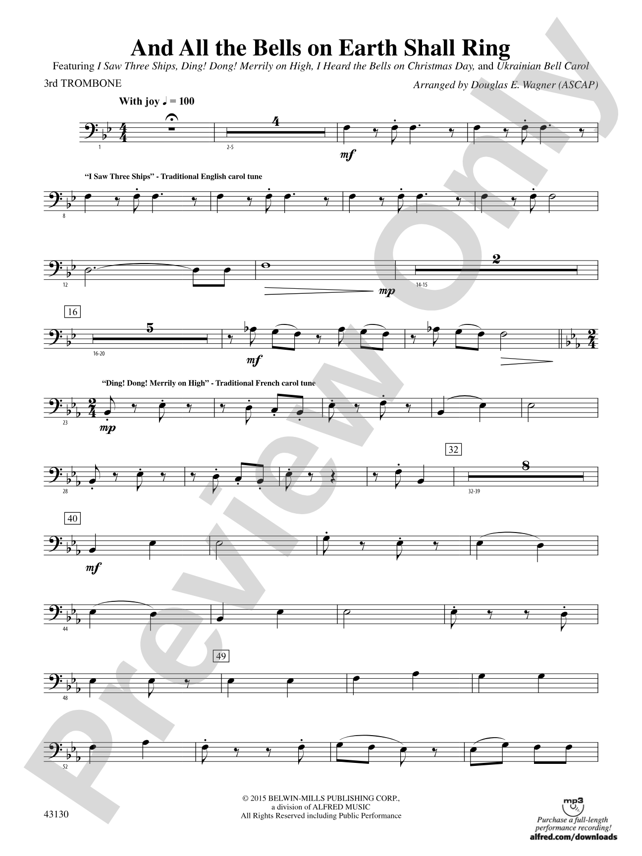 And All the Bells on Earth Shall Ring: 3rd Trombone