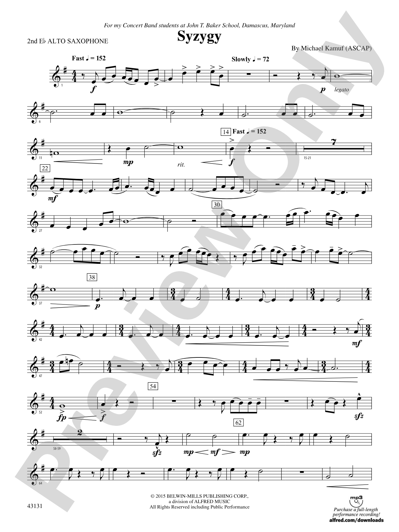 Syzygy: 2nd E-flat Alto Saxophone