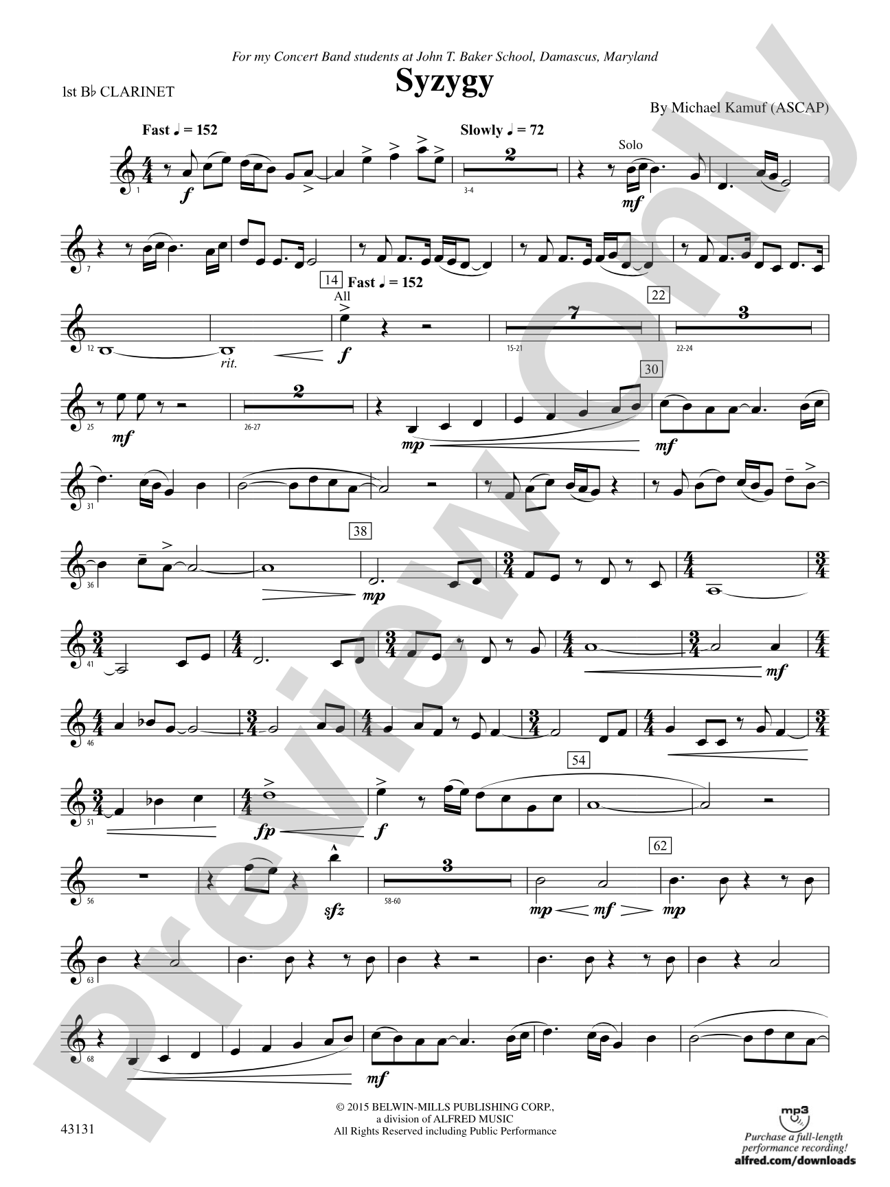 Syzygy: 1st B-flat Clarinet