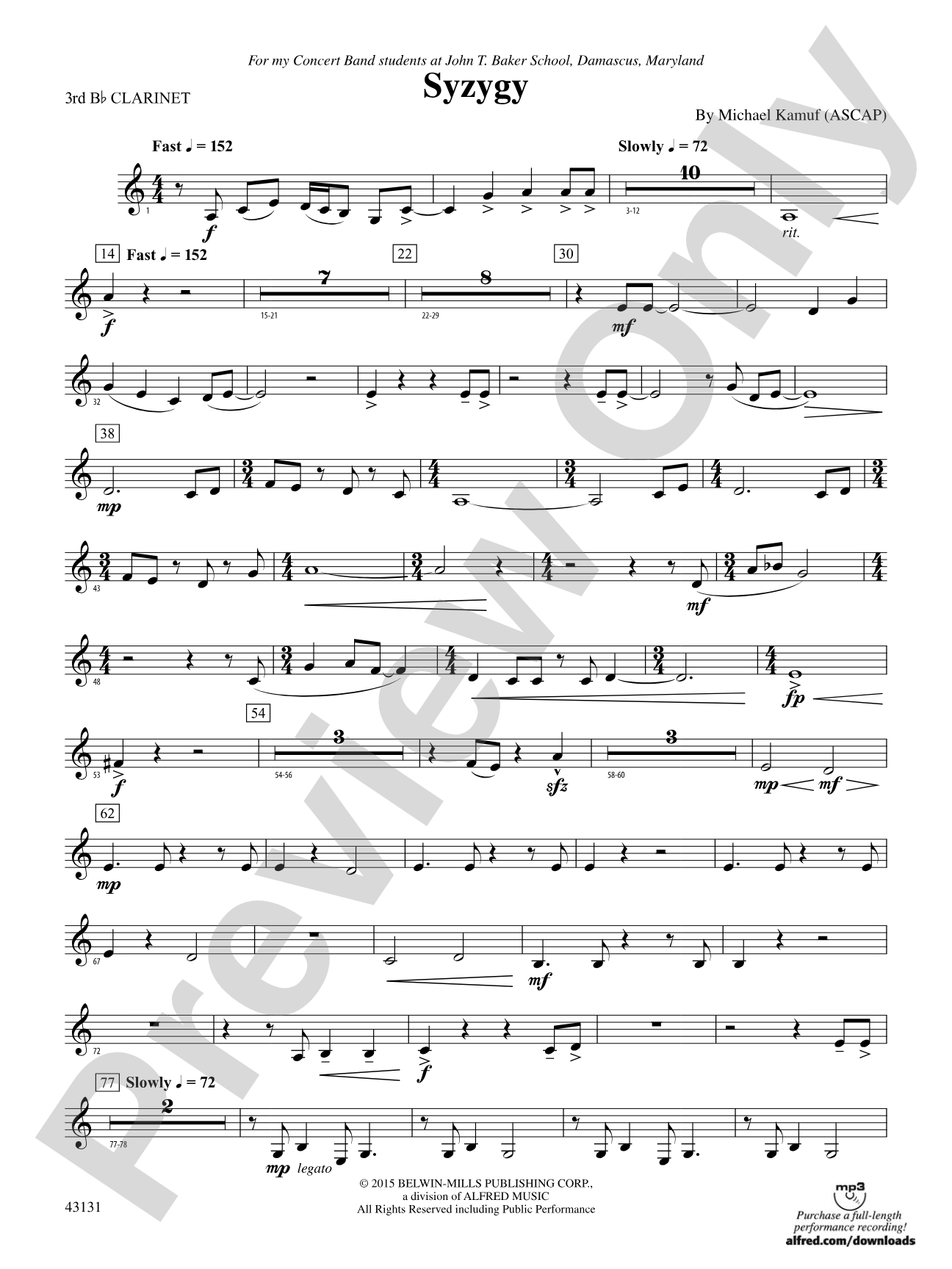 Syzygy: 3rd B-flat Clarinet