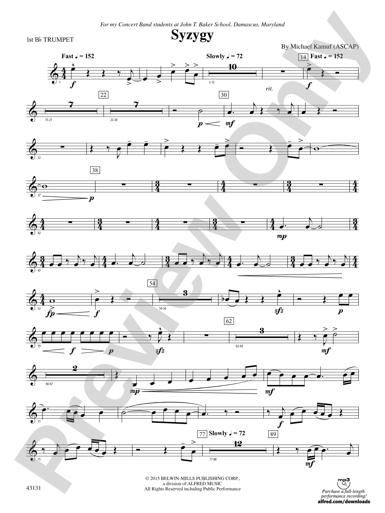 Syzygy: 1st B-flat Trumpet