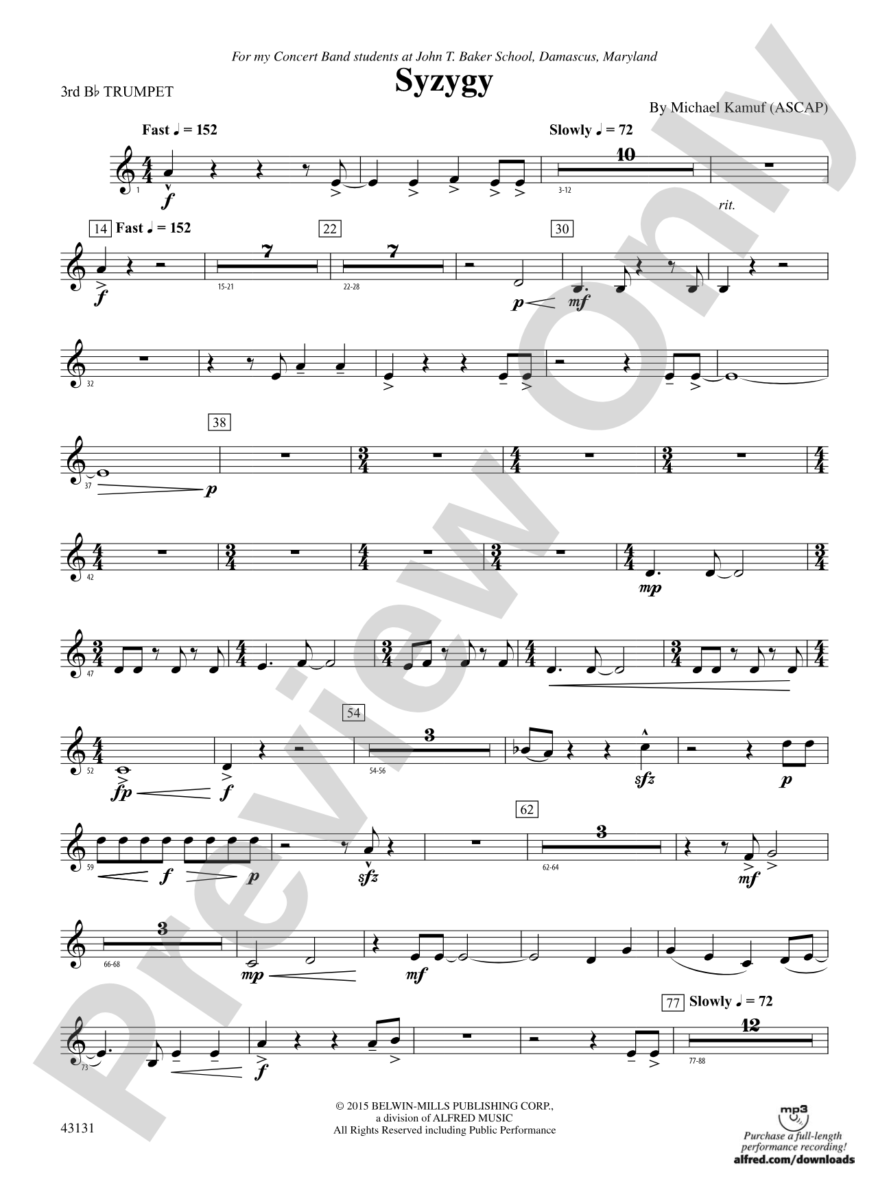 Syzygy: 3rd B-flat Trumpet