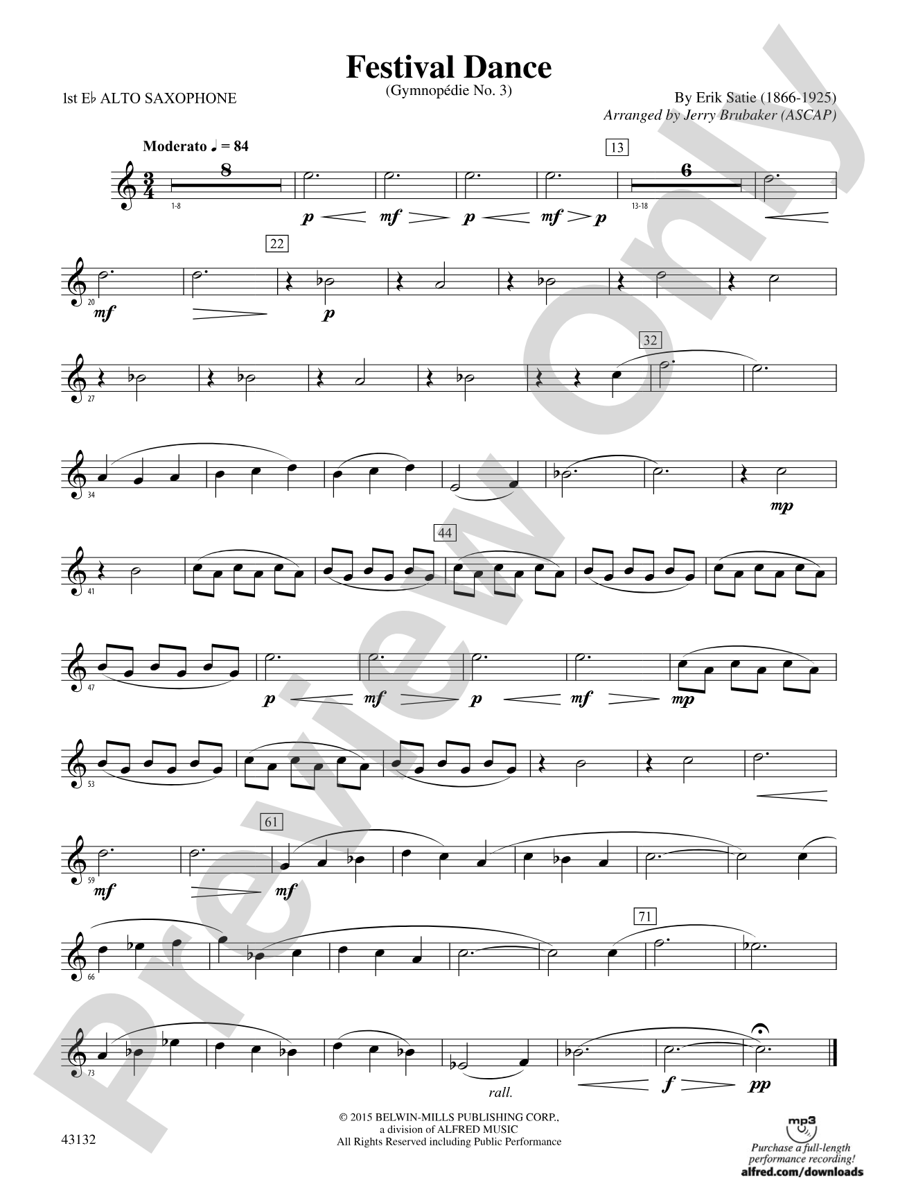 Festival Dance: E-flat Alto Saxophone
