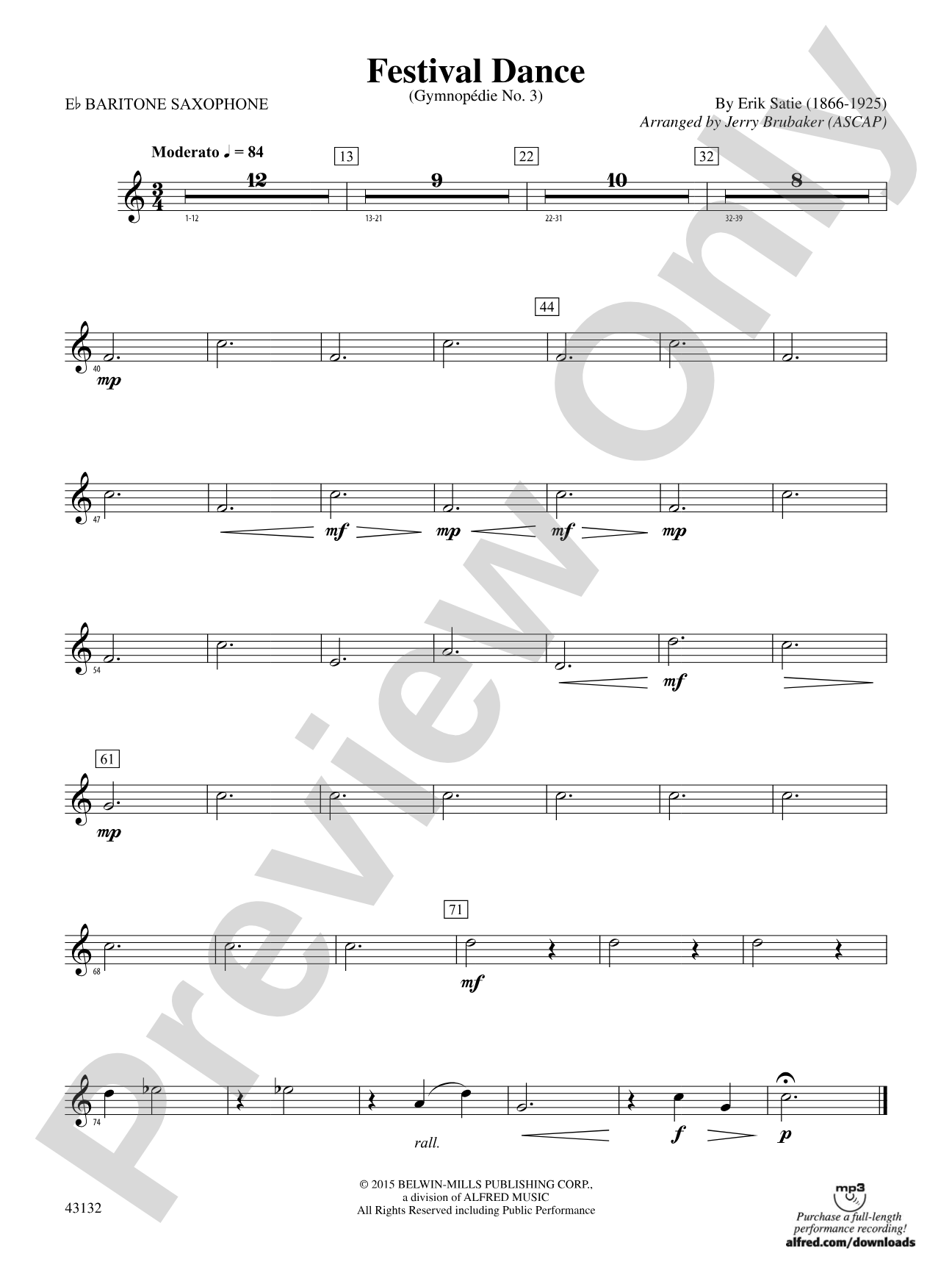 Festival Dance: E-flat Baritone Saxophone