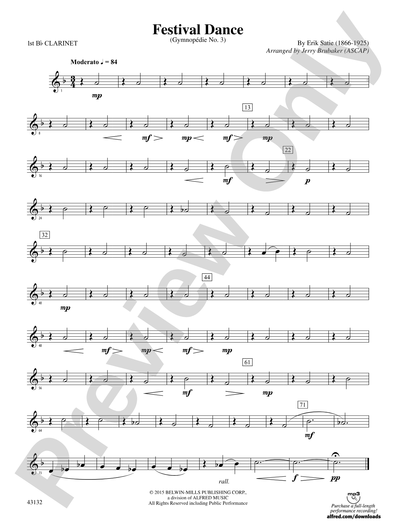 Festival Dance: 1st B-flat Clarinet