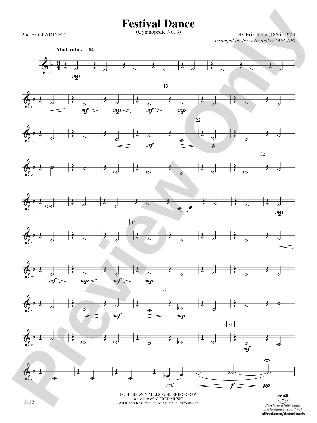 Festival Dance: 2nd B-flat Clarinet