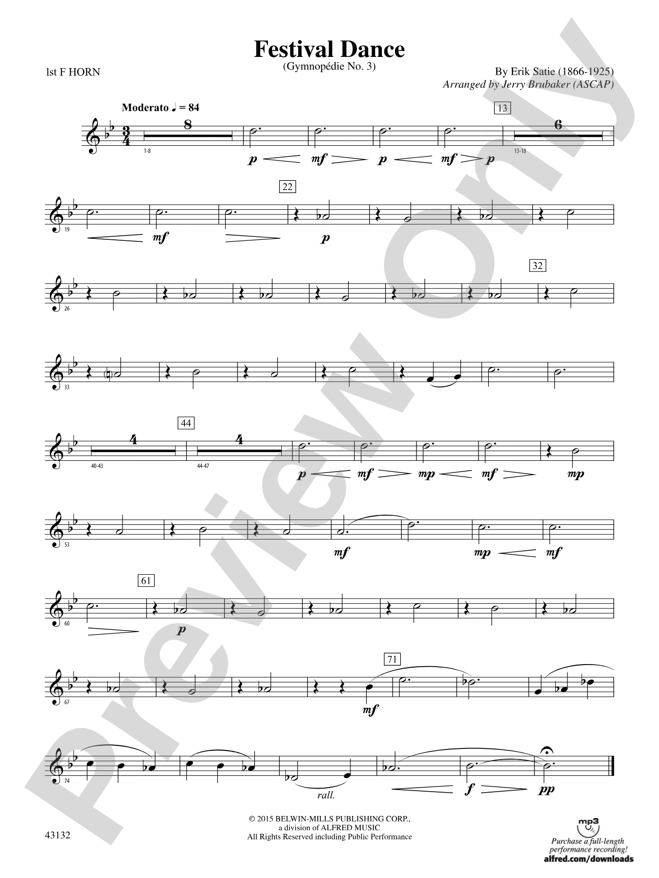 Festival Dance: 1st F Horn