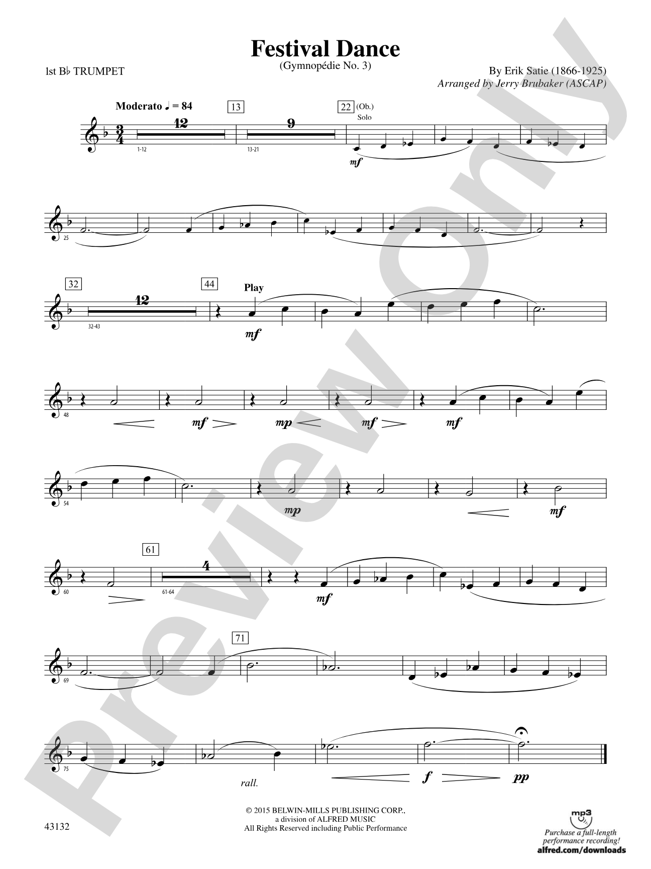 Festival Dance: 1st B-flat Trumpet