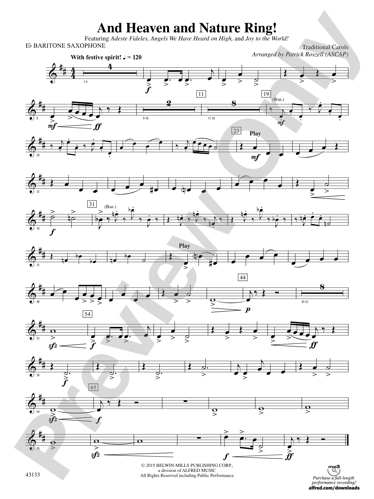 And Heaven and Nature Ring!: E-flat Baritone Saxophone