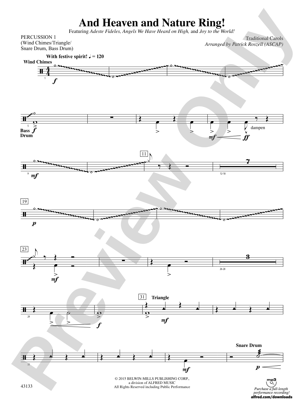 And Heaven and Nature Ring!: 1st Percussion