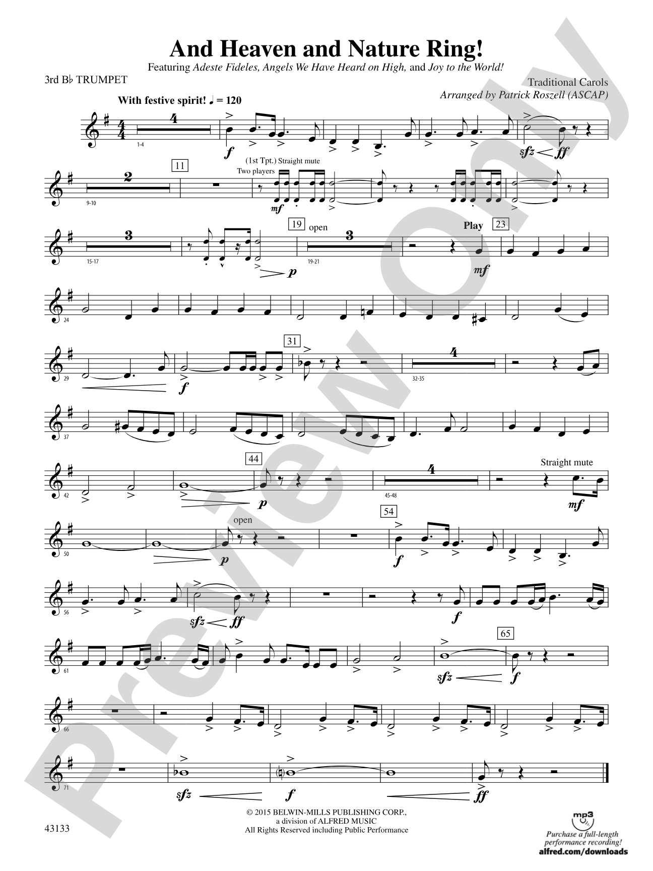 And Heaven and Nature Ring!: 3rd B-flat Trumpet