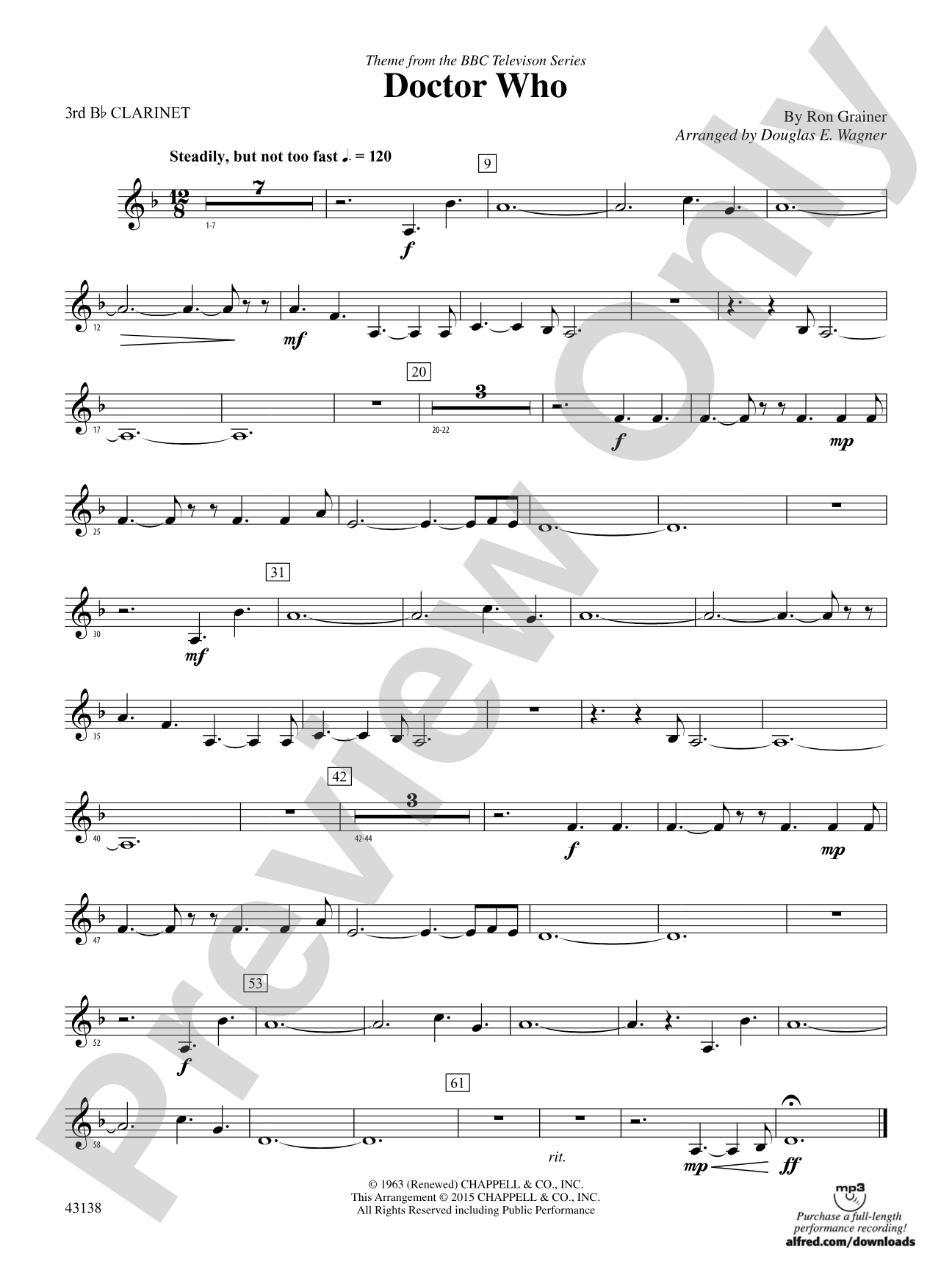 Doctor Who: 3rd B-flat Clarinet
