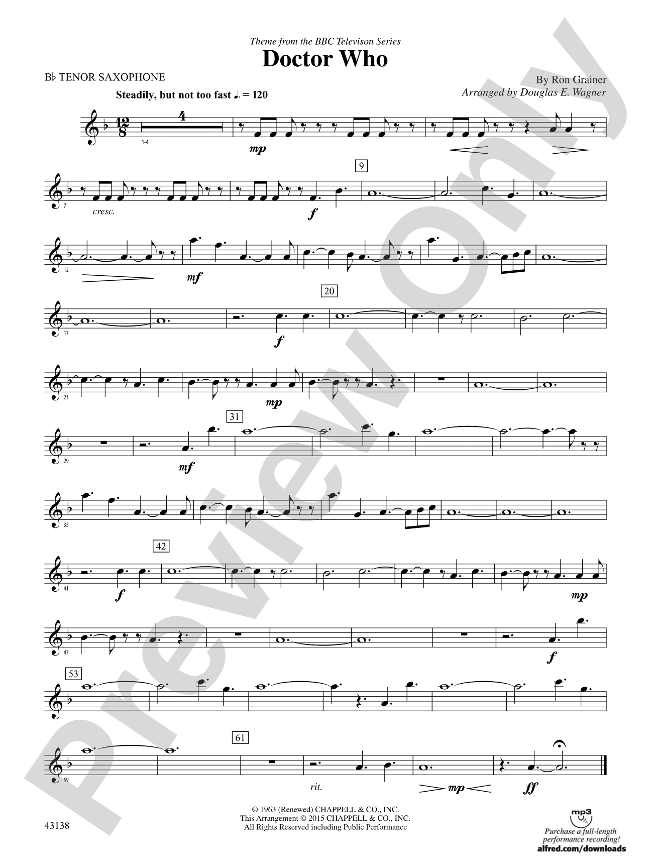 Doctor Who: B-flat Tenor Saxophone
