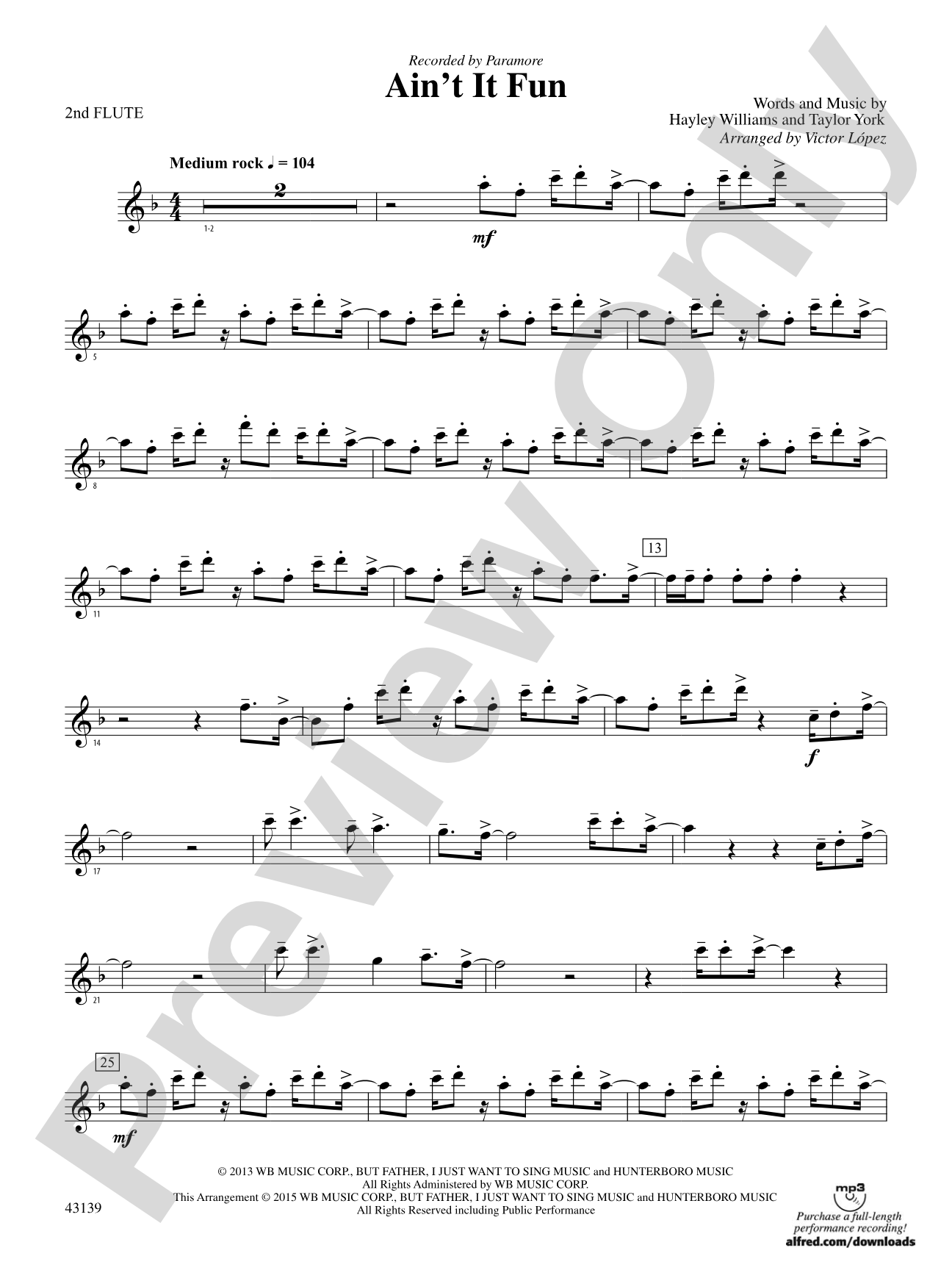 Ain't It Fun: 2nd Flute