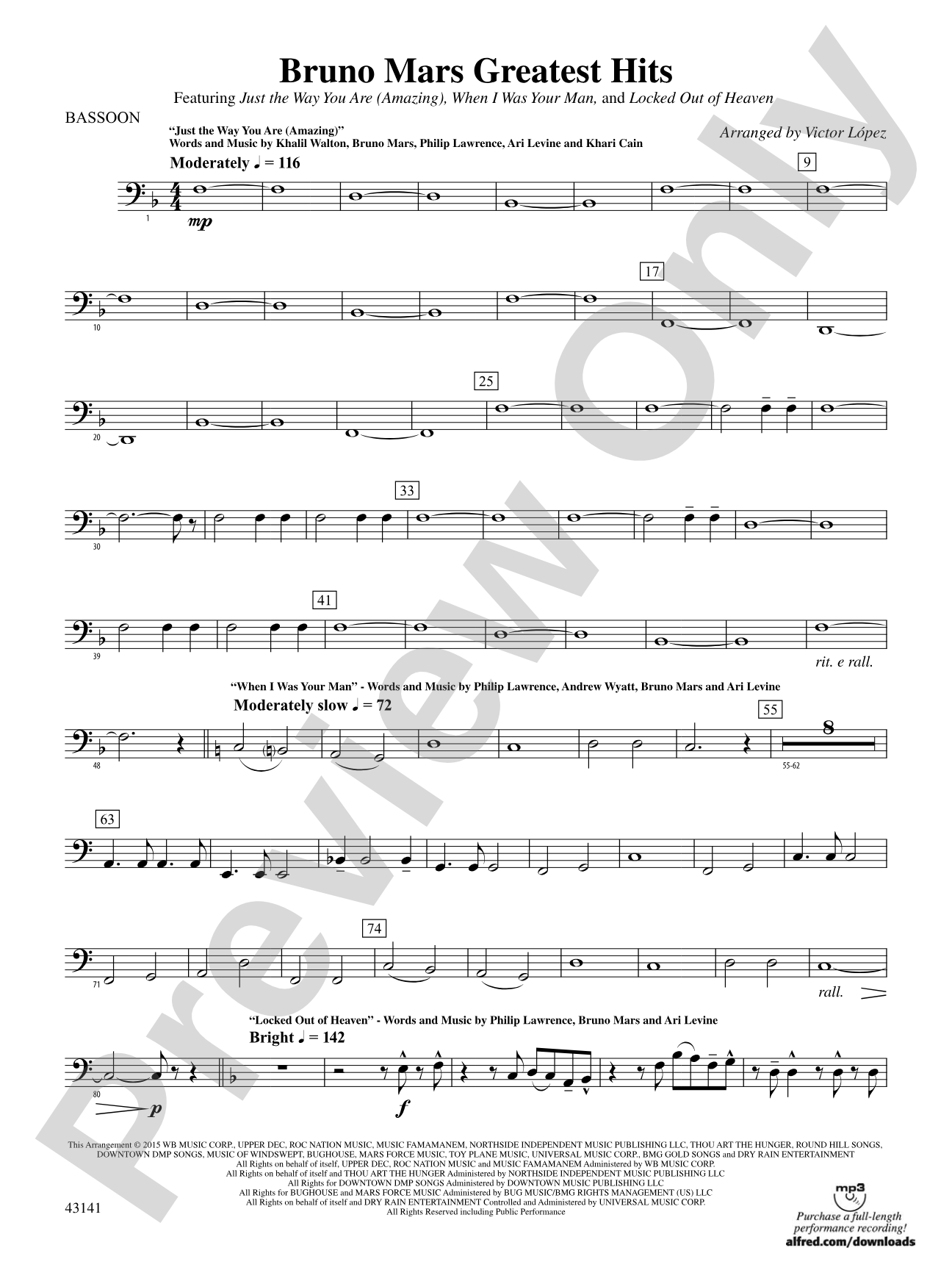 Bruno Mars Greatest Hits: Bassoon