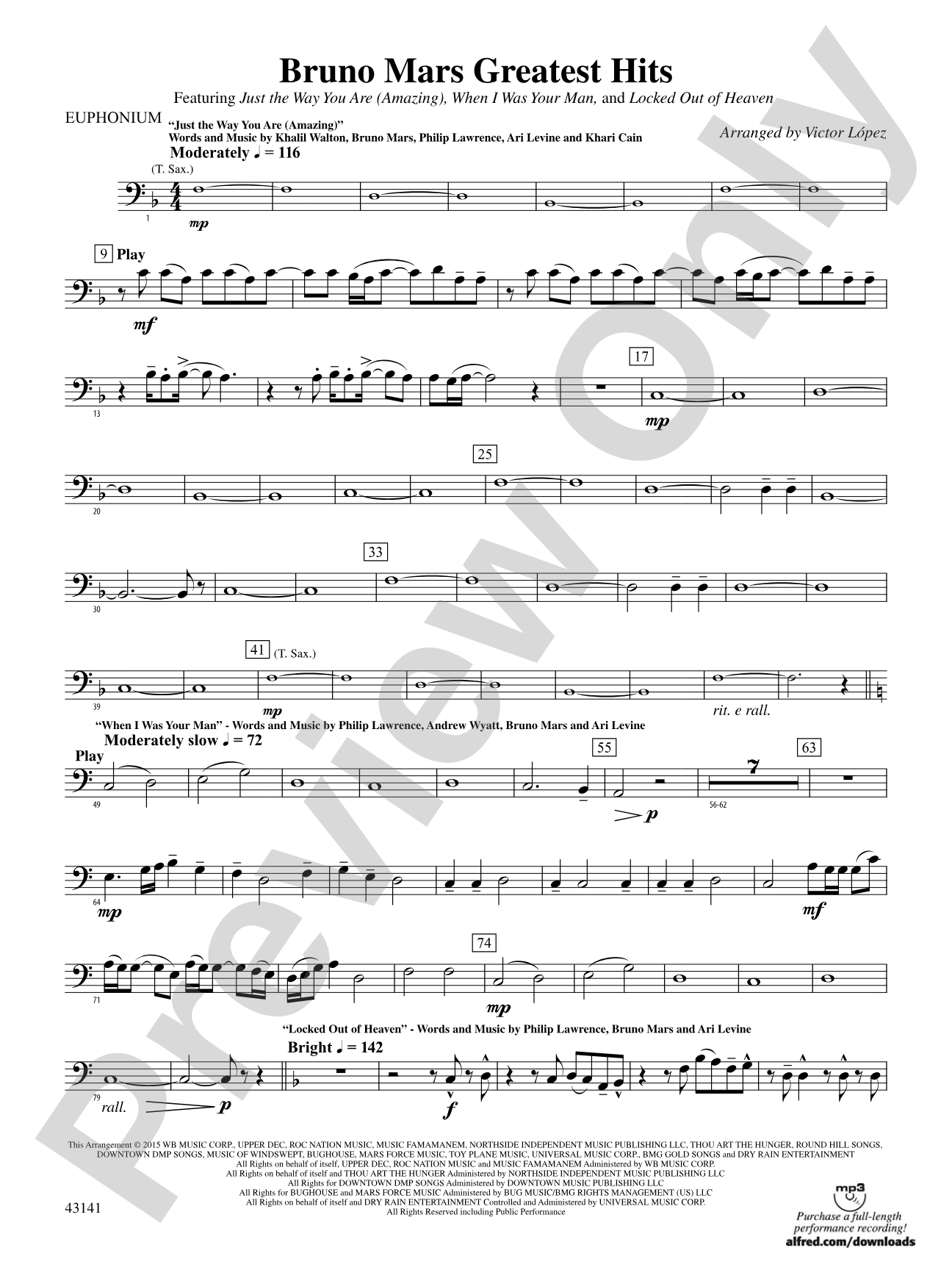 Bruno Mars Greatest Hits: Baritone B.C.