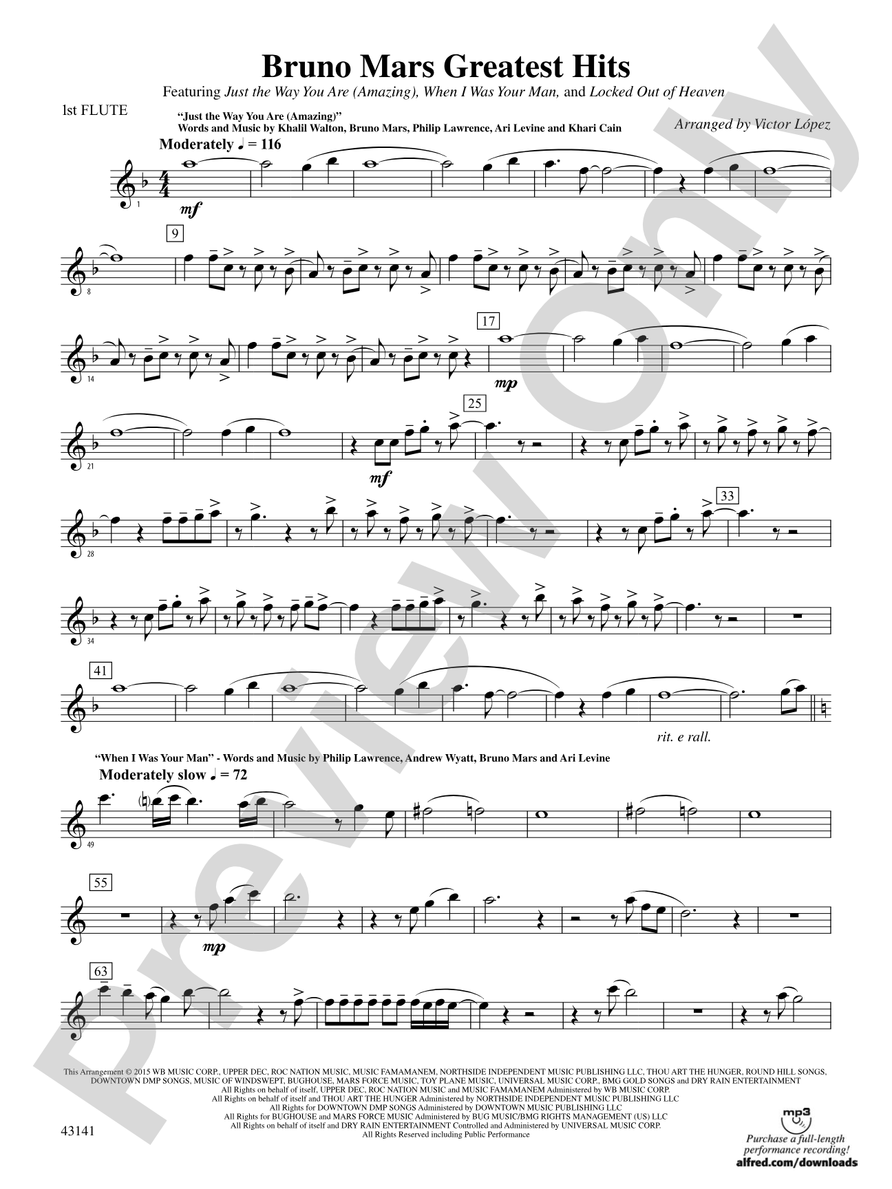 Bruno Mars Greatest Hits: Flute