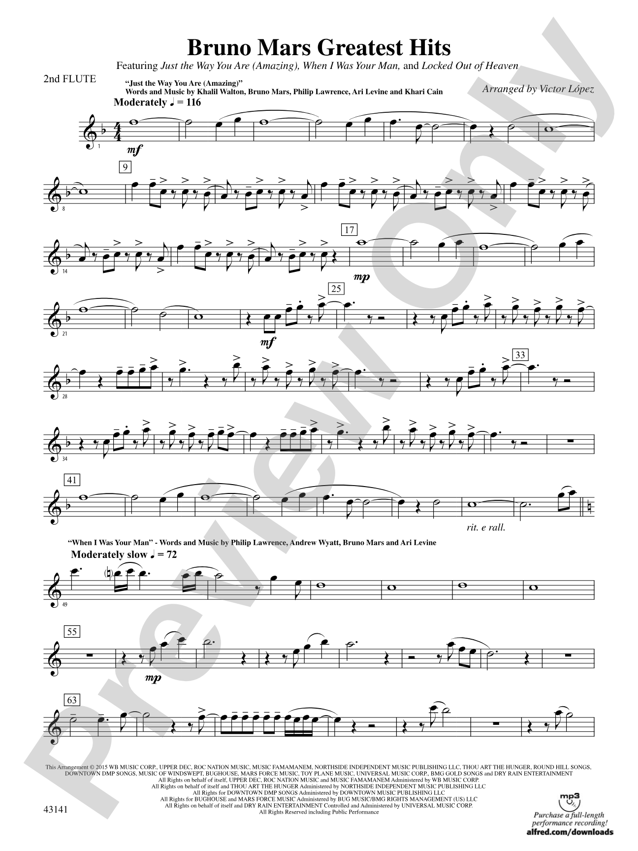 Bruno Mars Greatest Hits: 2nd Flute